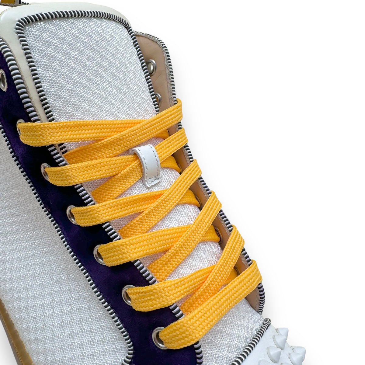 CHRISTIAN LOUBOUTIN ‘LAKERS’ SPIKE HIGH TOP SNEAKER ‘PURPLE YELLOW’ UK9