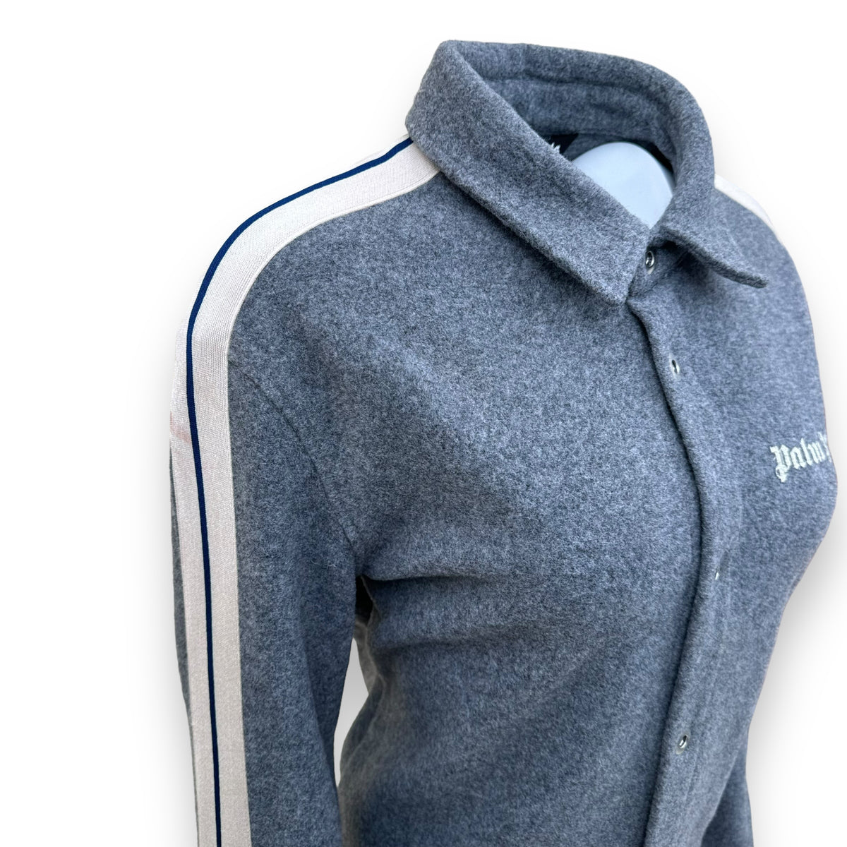 PALM ANGELS WOOL TRACK SHIRT GREY M