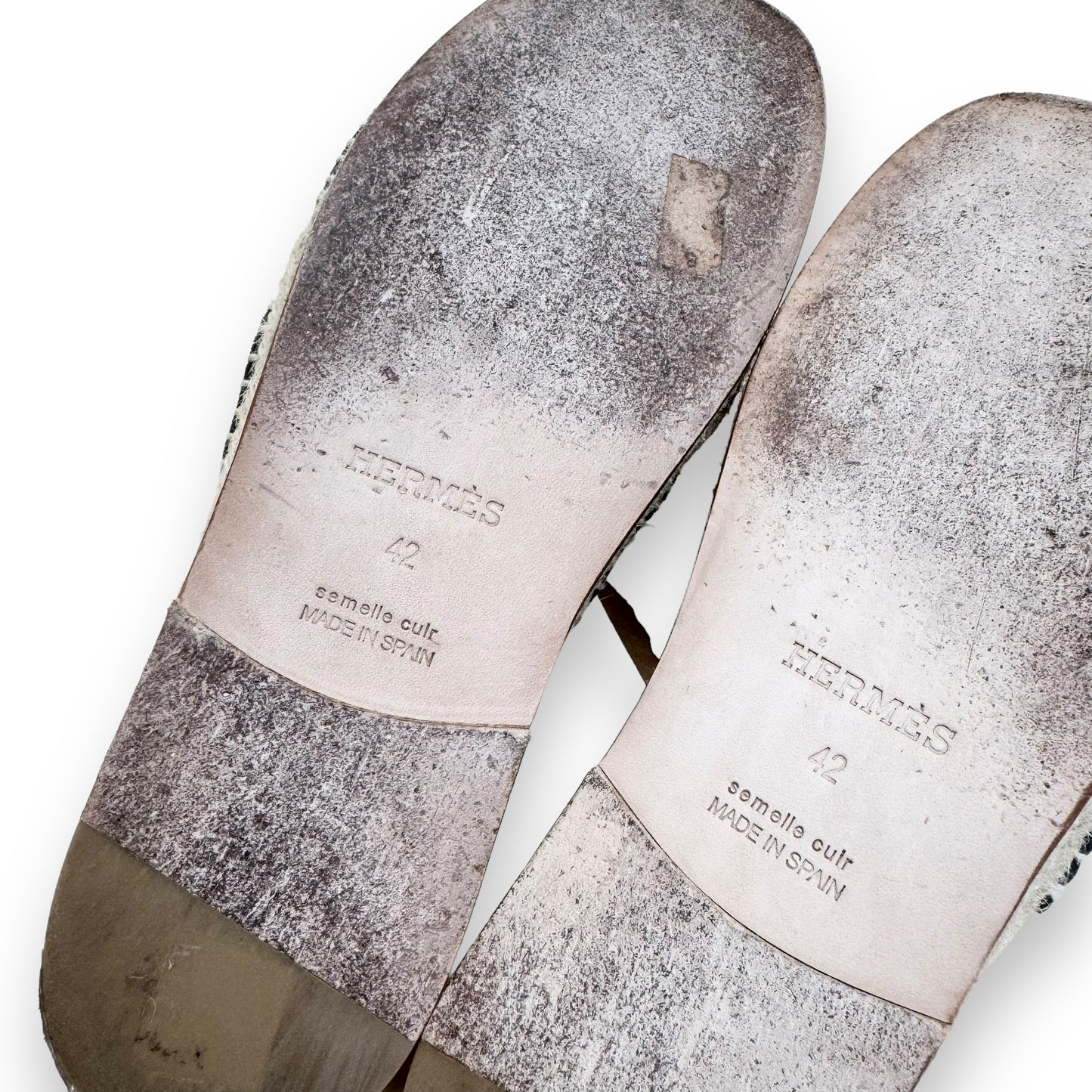 HERMES ANTIGUA ESPADRILLE VERT OLIVE UK8