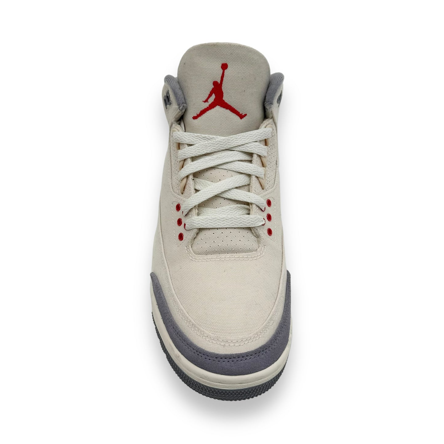 AIR JORDAN 3 RETRO SNEAKER 'MUSLIN' CREAM / RED UK8.5