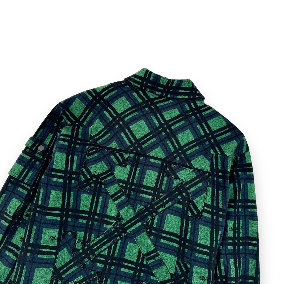 OFF-WHITE OVERSIZED CHECKED SHIRT GREEN M