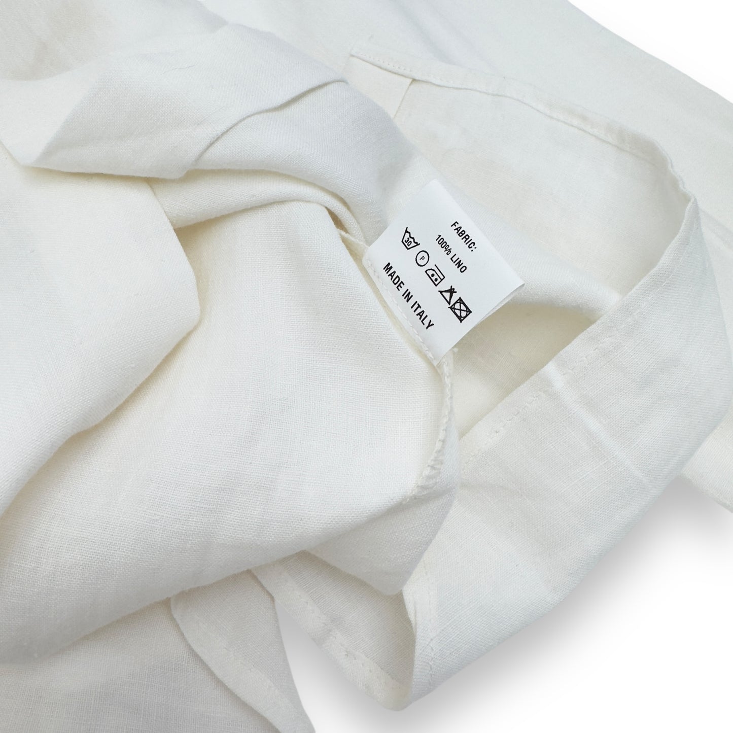 SABATO RUSSO LINEN LONG BUTTON-UP SHIRT IVORY XL
