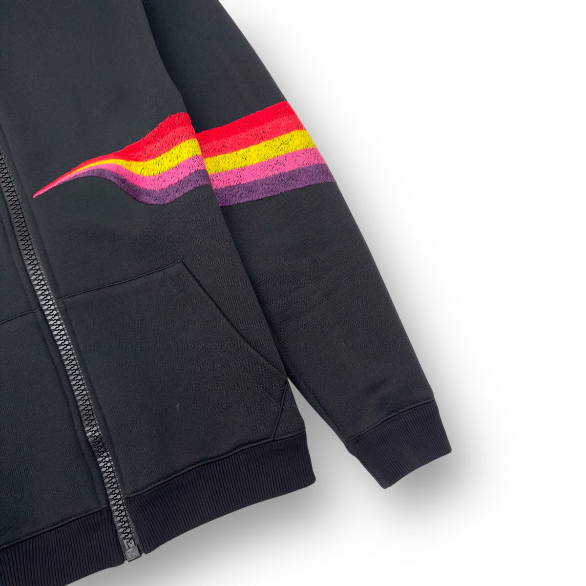 LOUIS VUITTON SS19 OZ PATCH ZIP UP HOODIE BLACK / MULTICOLOURED M