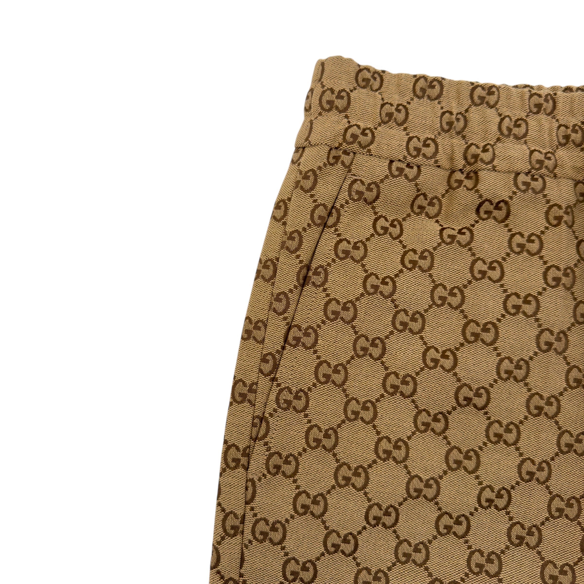 GUCCI GG COTTON CANVAS TROUSERS BEIGE 48 / M