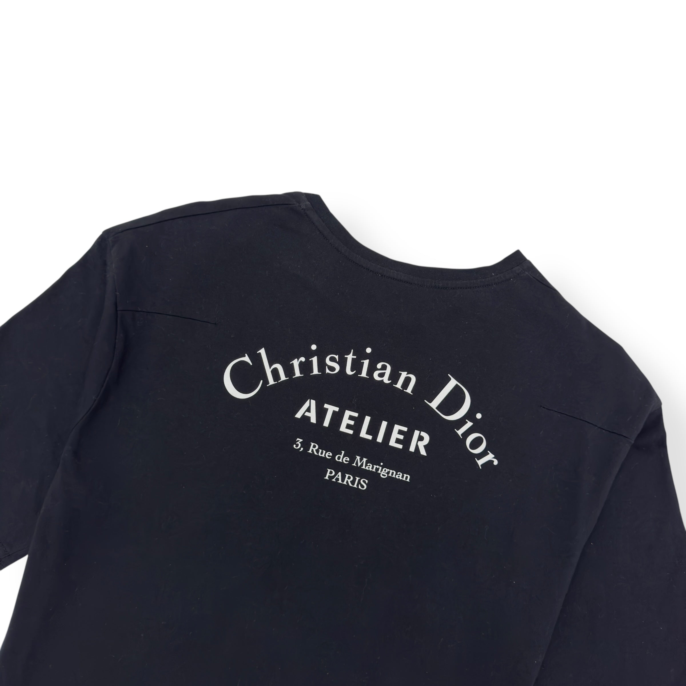 CHRISTIAN DIOR COTTON LOGO CREWNECK T-SHIRT BLACK / WHITE L
