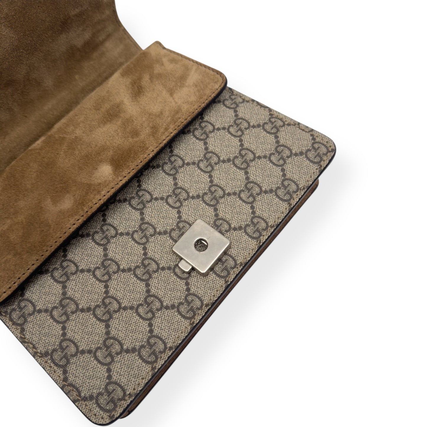 GUCCI GG SUPREME MONOGRAM DIONYSUS CANVAS SHOULDER BAG BEIGE S