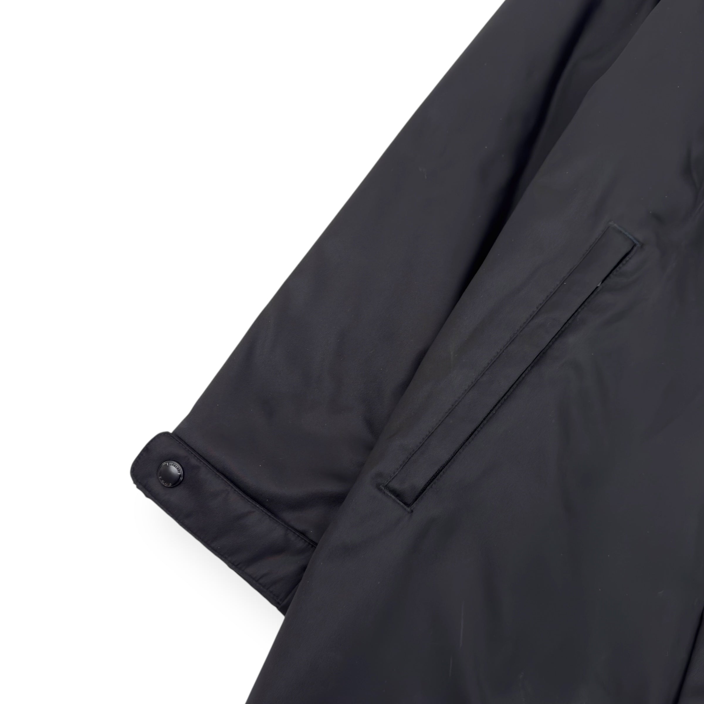 BURBERRY LOCATION-PRINT NYLON ECONYL PARKA JACKET BLACK M