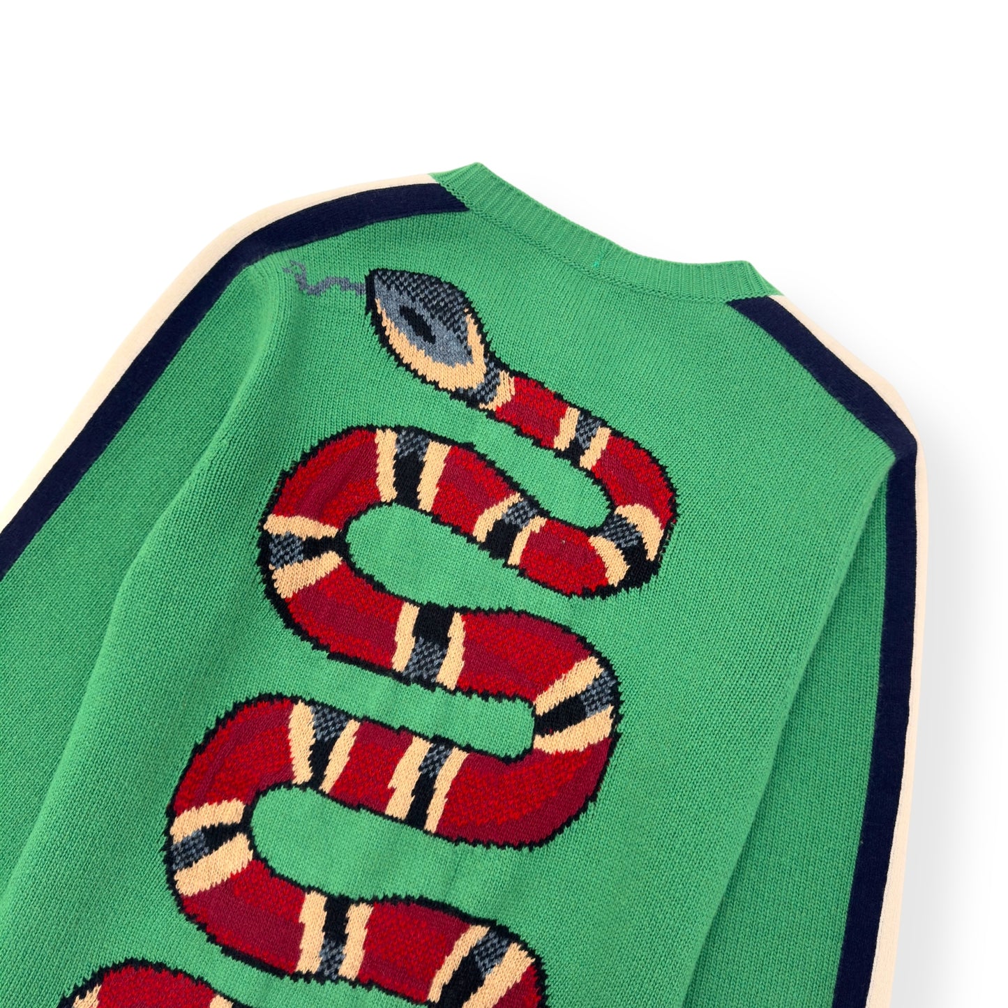 GUCCI ‘BLIND FOR LOVE’ SNAKE SWEATER GREEN / YELLOW / RED L