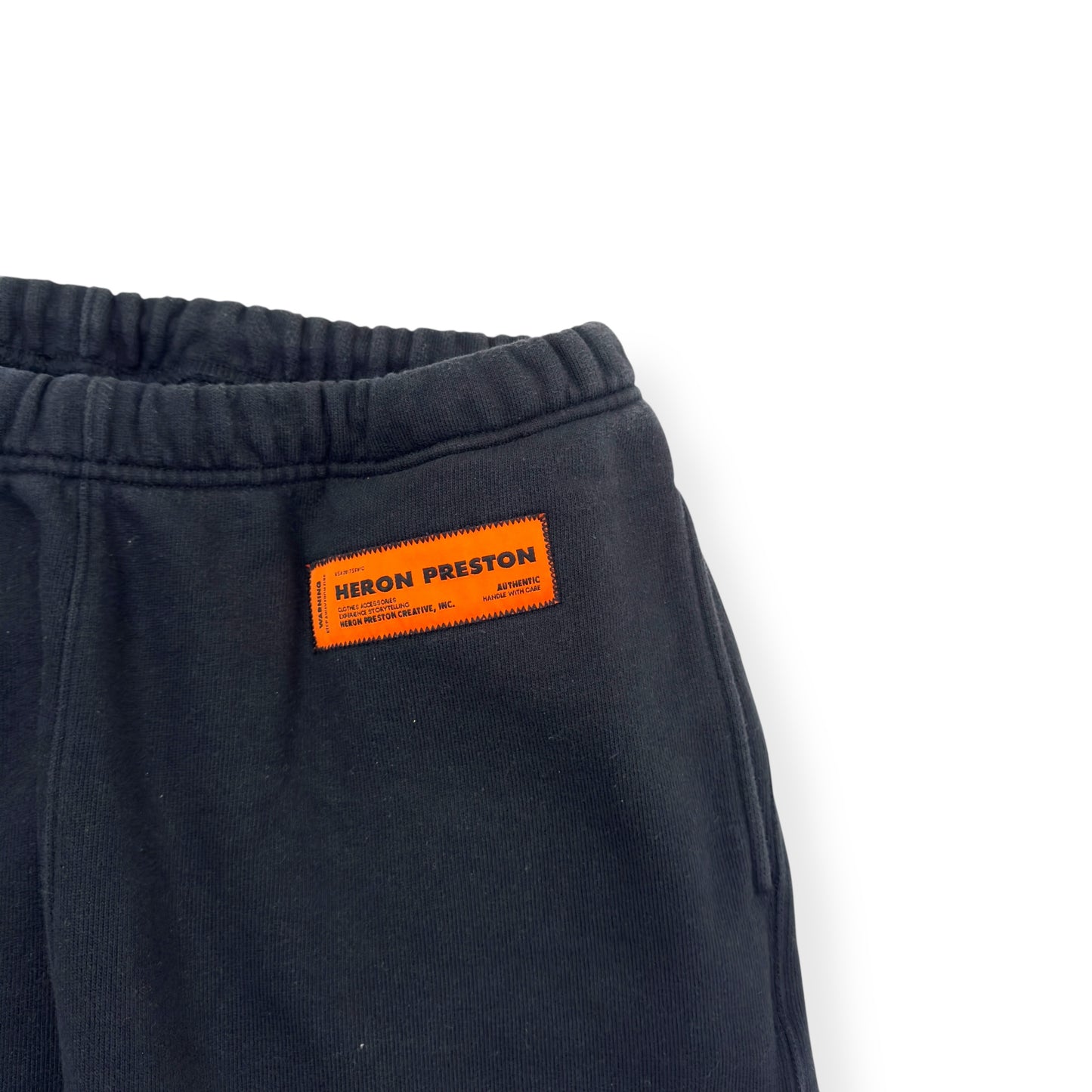 HERON PRESTON ABSTRACT LOGO SWEATPANTS BLACK / WHITE M