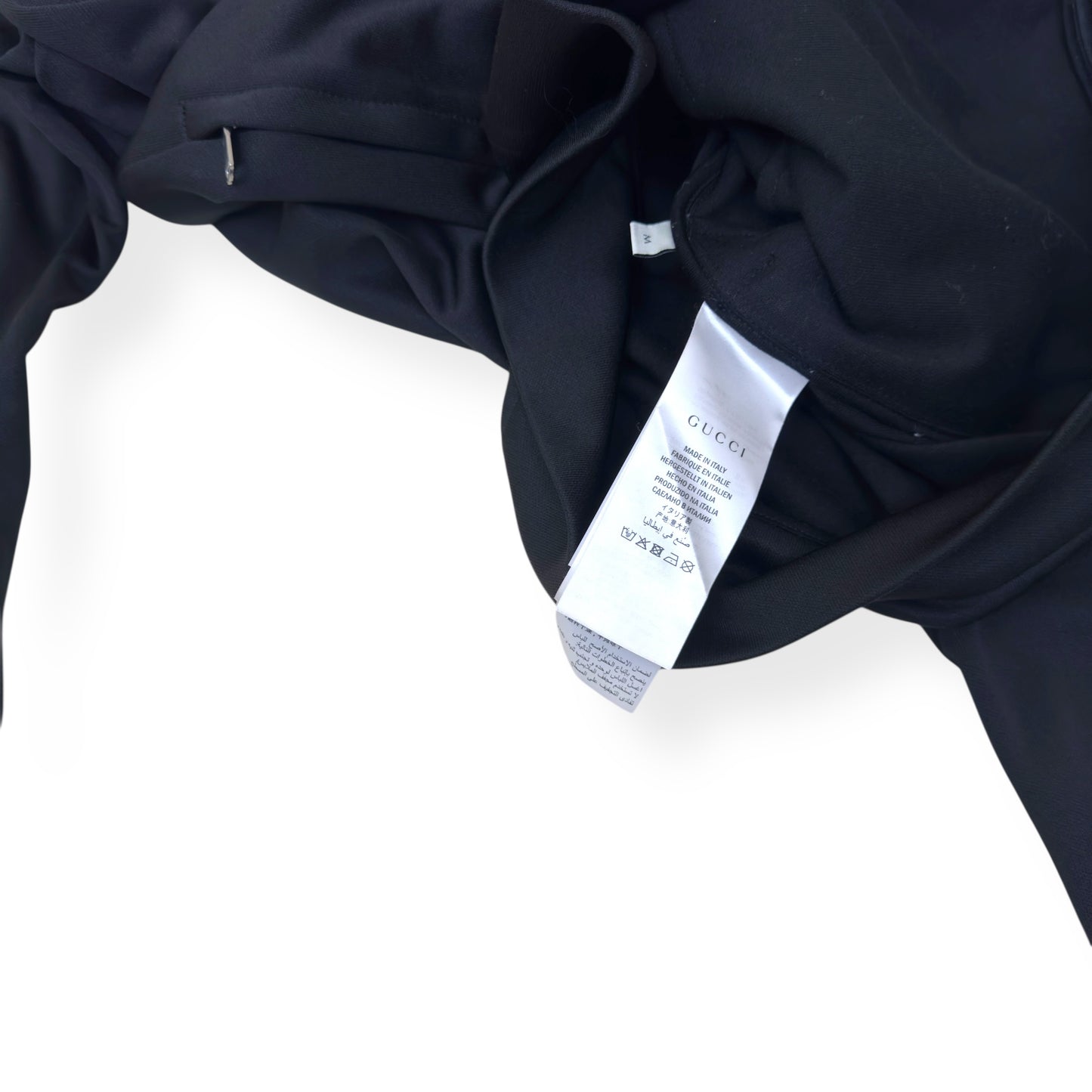 GUCCI TECHNICAL JERSEY TRACK JACKET BLACK / WHITE / RED M