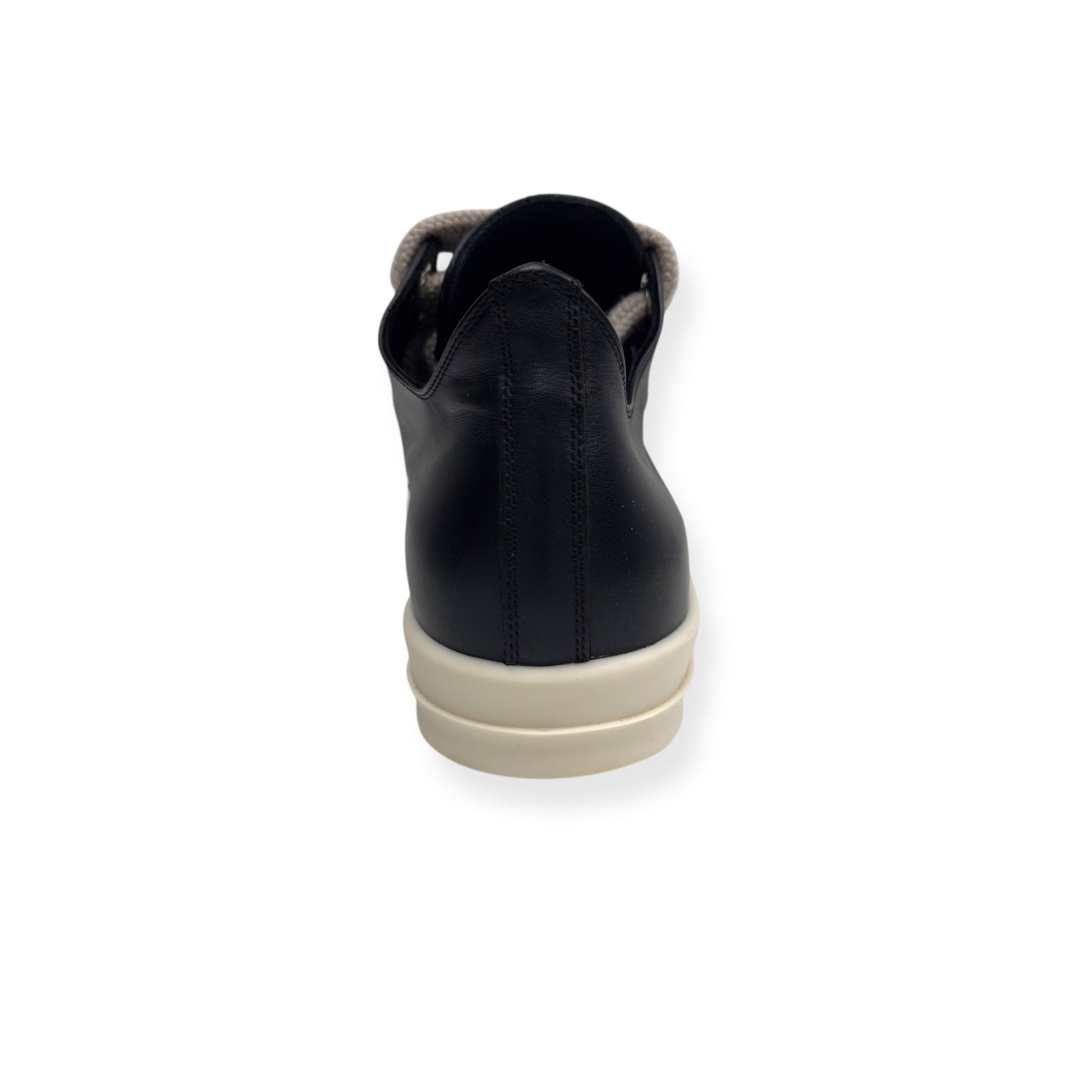 RICK OWENS JUMBO LACE LEATHER SNEAKER BLACK / MILK 41.5 / UK7.5