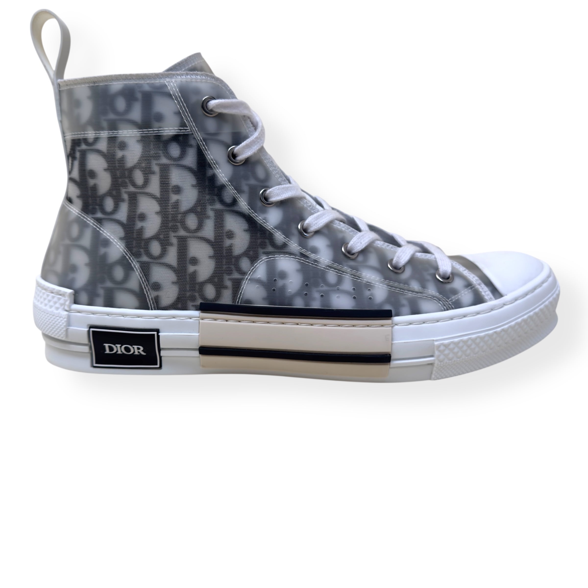 DIOR B23 OBLIQUE MONOGRAM HIGH-TOP SNEAKER BLACK / WHITE 43.5 / UK9.5