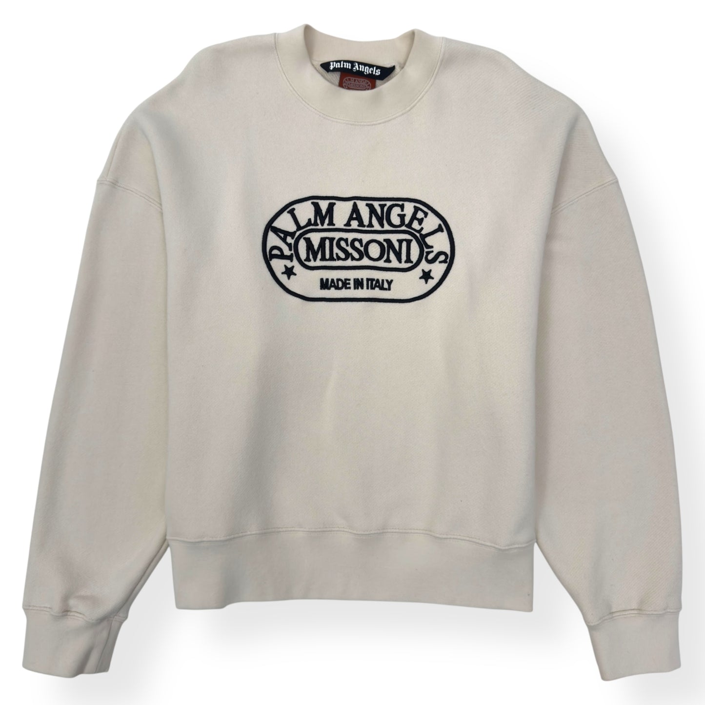 PALM ANGELS X MISSONI HERITAGE CREW SWEATSHIRT CREAM M