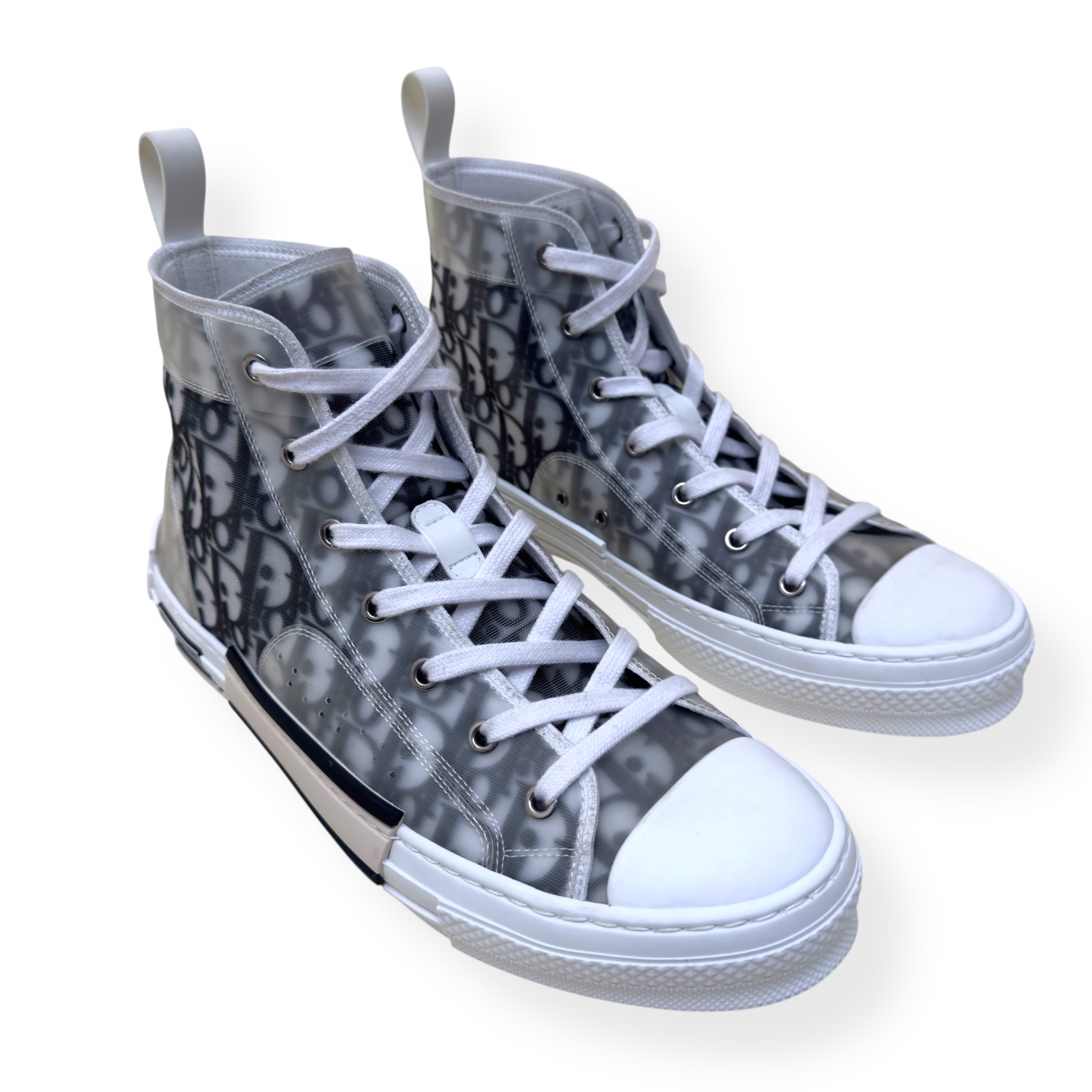 DIOR B23 OBLIQUE MONOGRAM HIGH-TOP SNEAKER BLACK / WHITE 43.5 / UK9.5