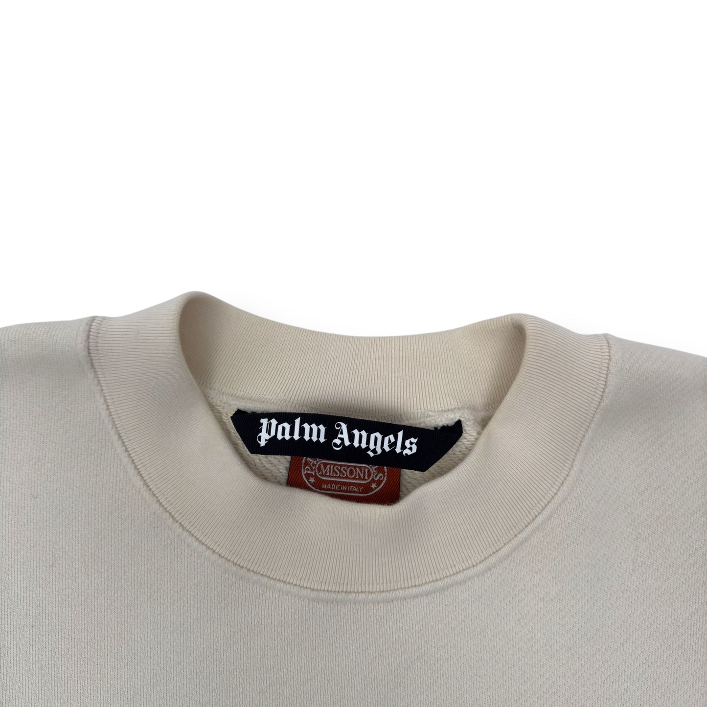 PALM ANGELS X MISSONI HERITAGE CREW SWEATSHIRT CREAM M