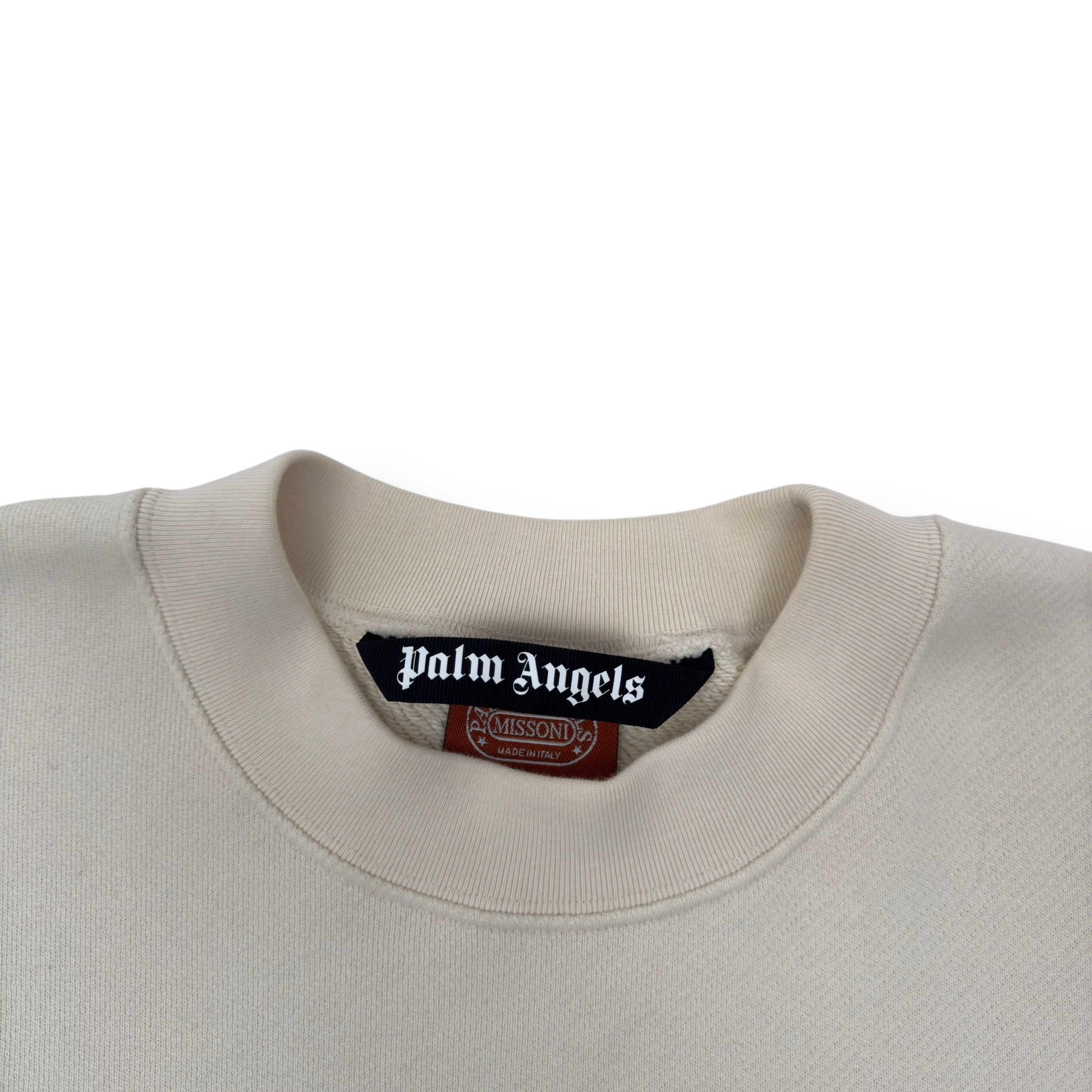 PALM ANGELS X MISSONI HERITAGE CREW SWEATSHIRT CREAM M