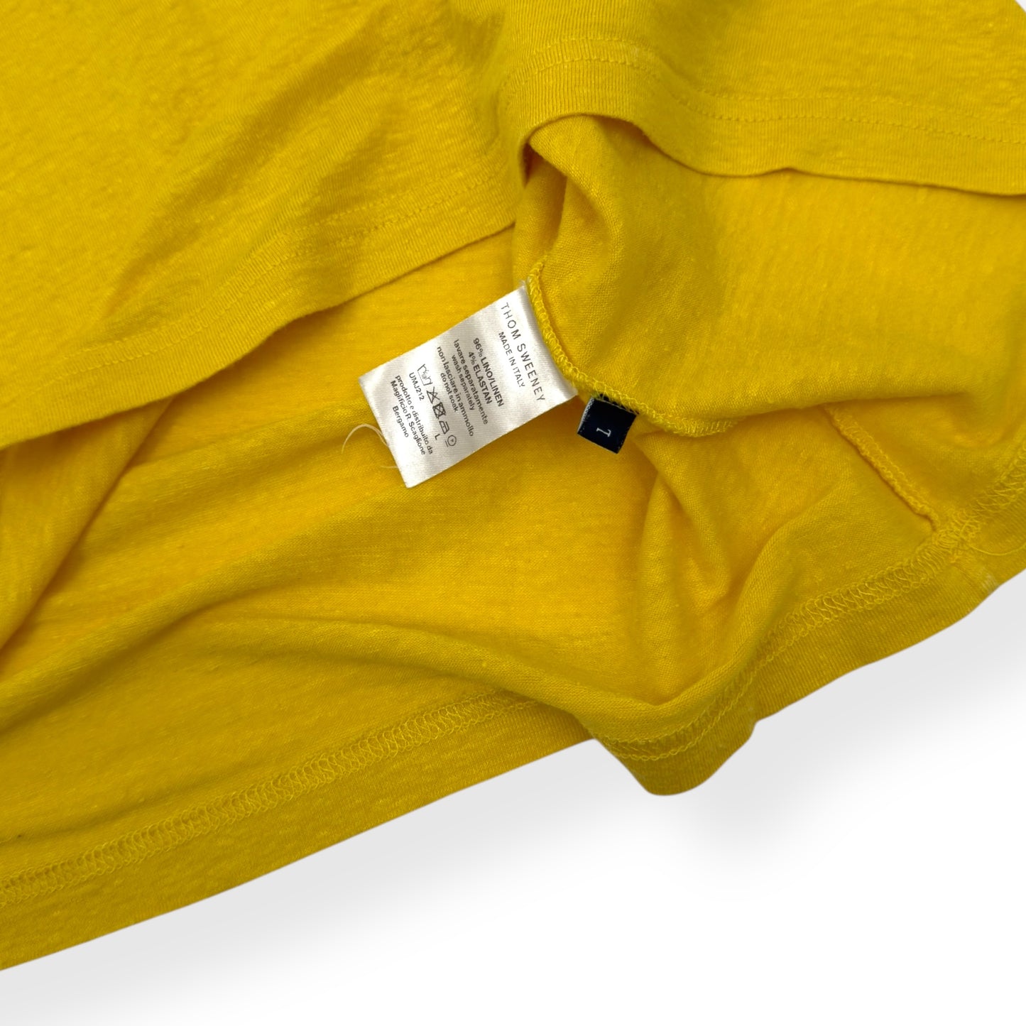 THOM SWEENEY LINEN T-SHIRT YELLOW L