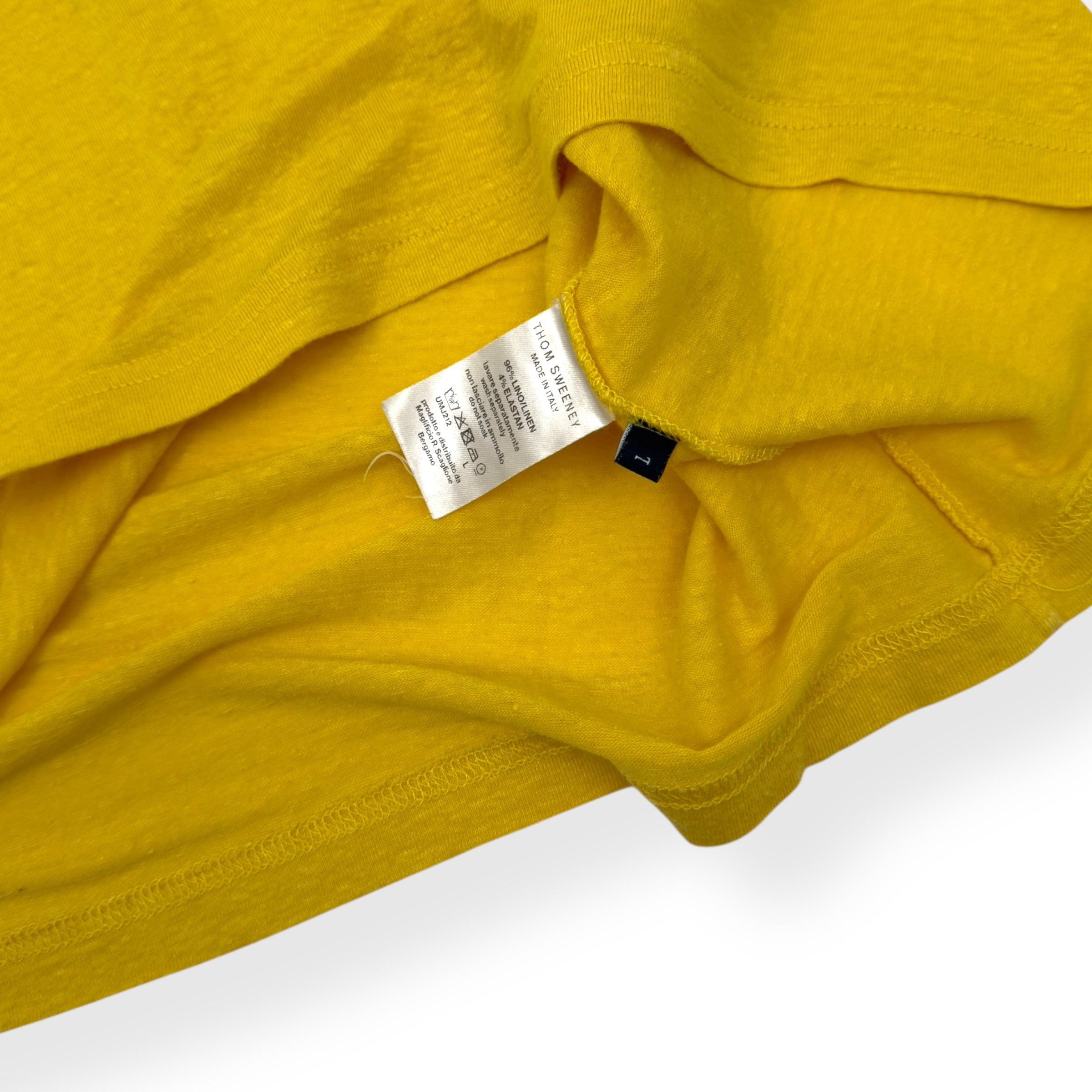 THOM SWEENEY LINEN T-SHIRT YELLOW L