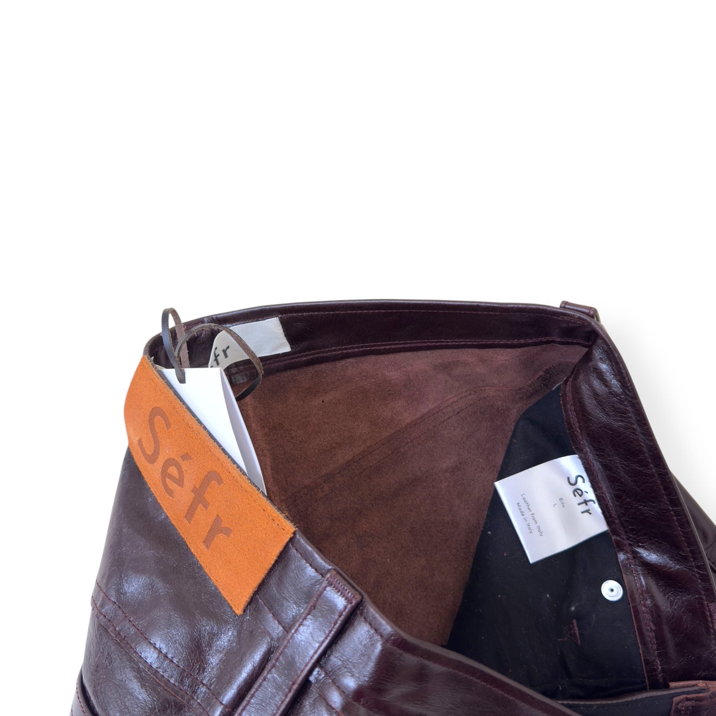 SÉFR EITO LEATHER TROUSERS MATARO RED L