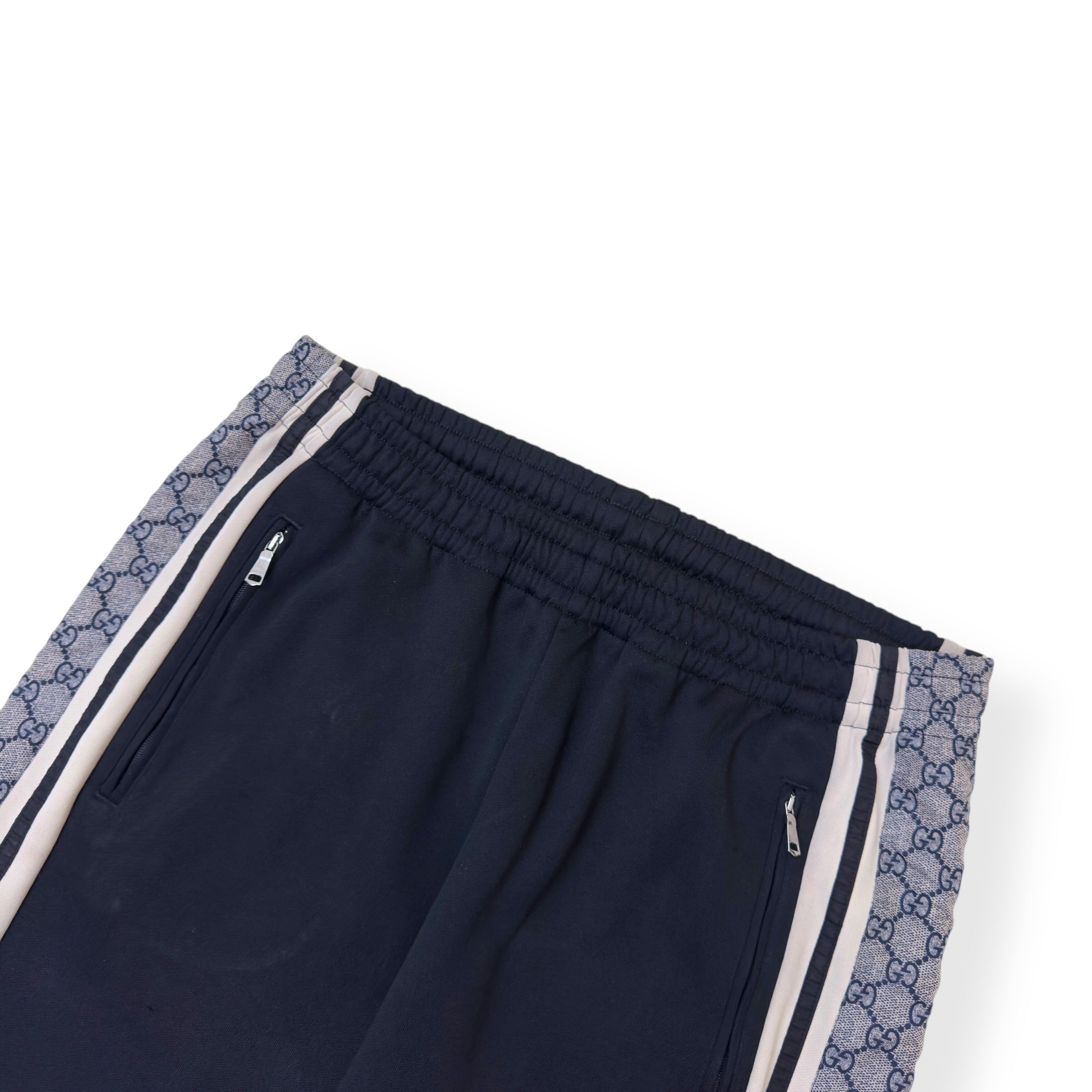 GUCCI TECHNICAL JERSEY TRACK PANTS BLACK / GREY M