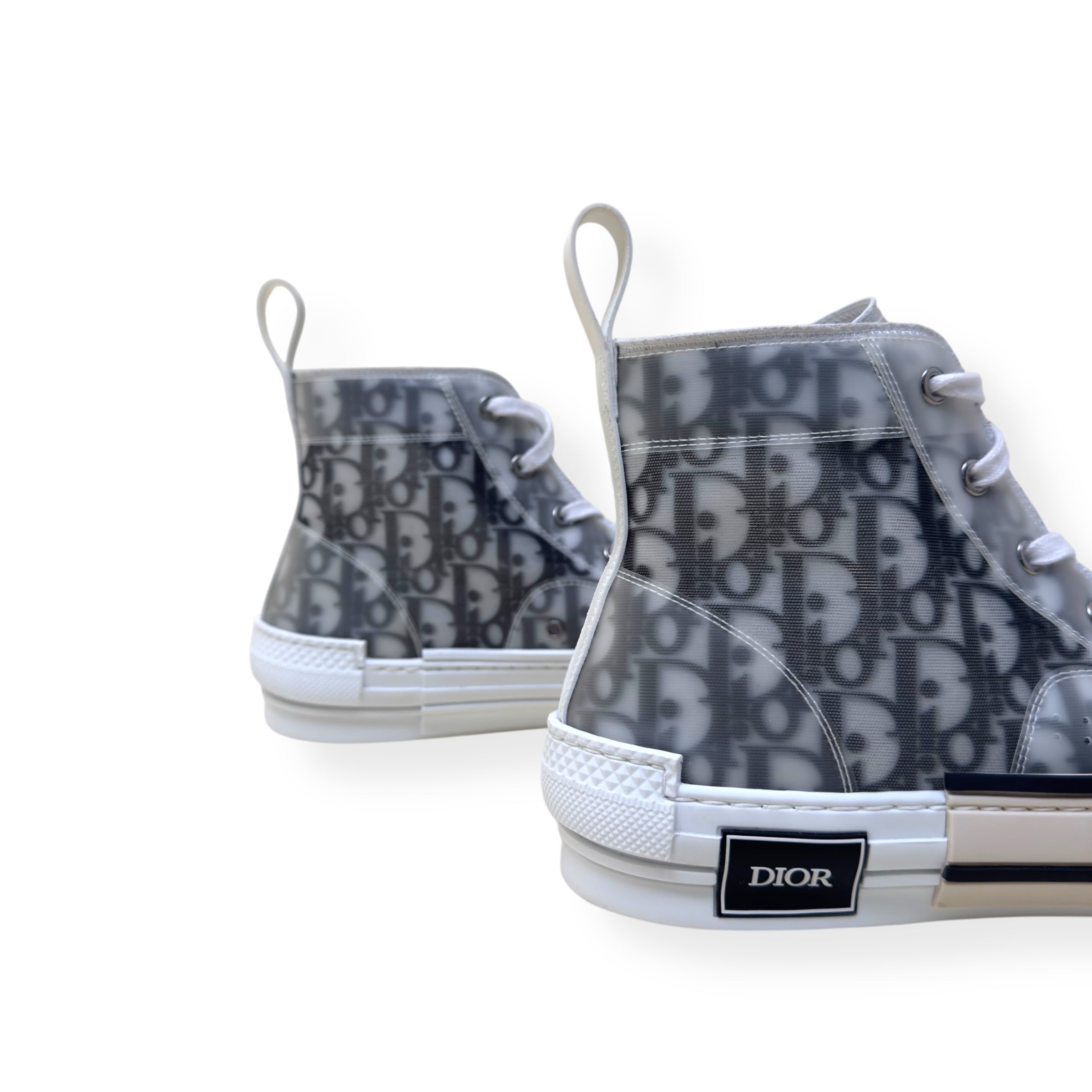 DIOR B23 OBLIQUE MONOGRAM HIGH-TOP SNEAKER BLACK / WHITE 43.5 / UK9.5