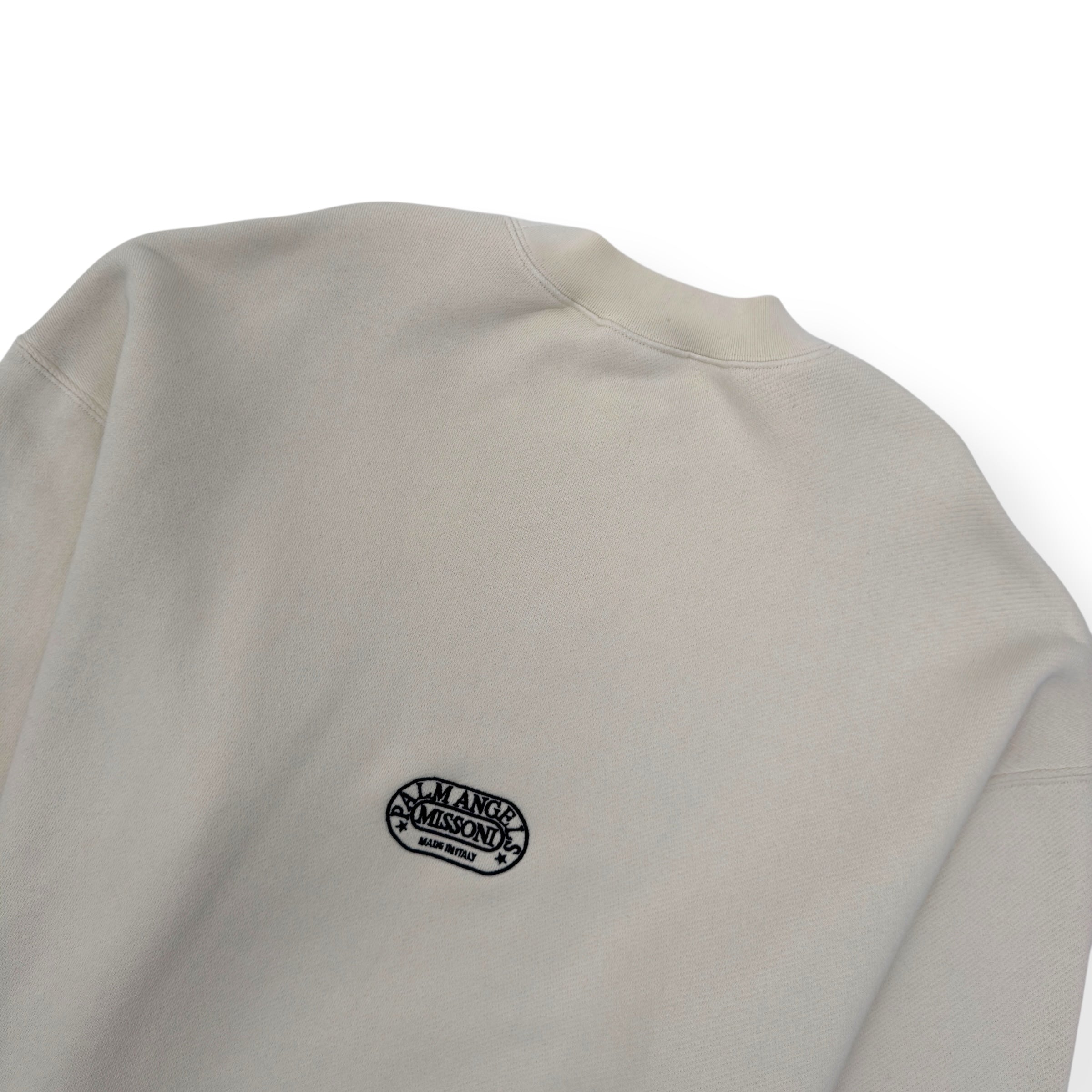 PALM ANGELS X MISSONI HERITAGE CREW SWEATSHIRT CREAM M
