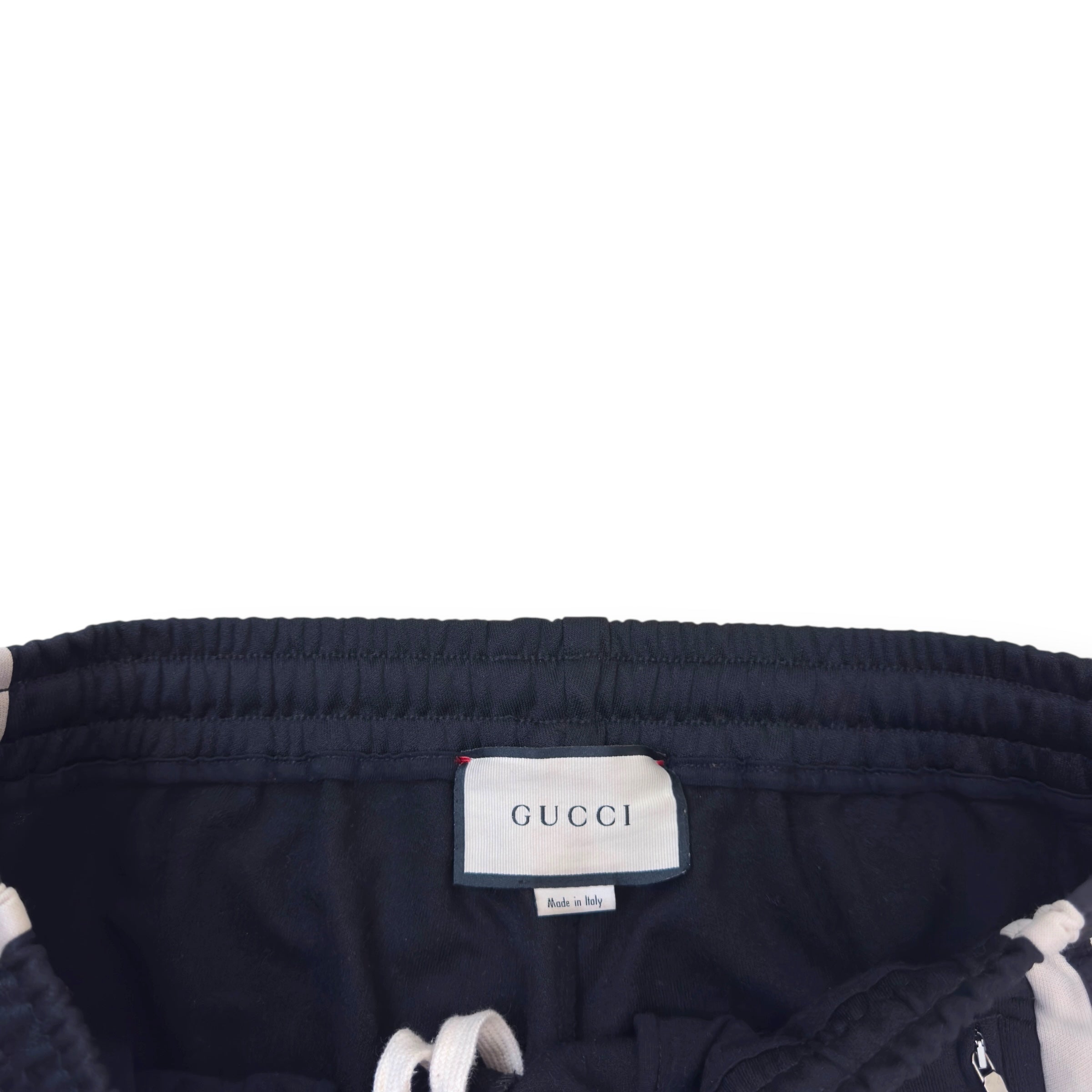 GUCCI TECHNICAL JERSEY TRACK PANTS BLACK / GREY M