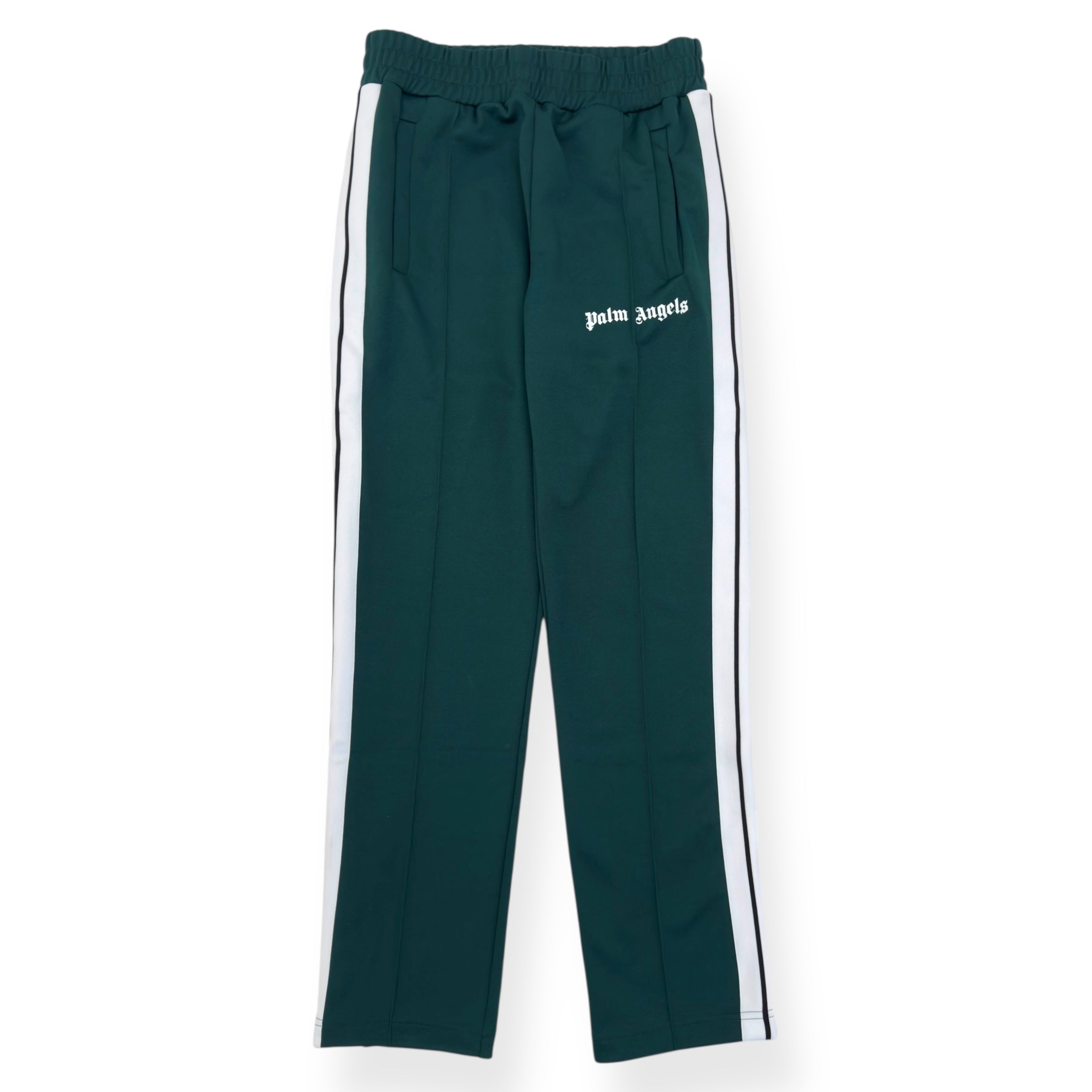 PALM ANGELS TRACK PANTS GREEN / WHITE M