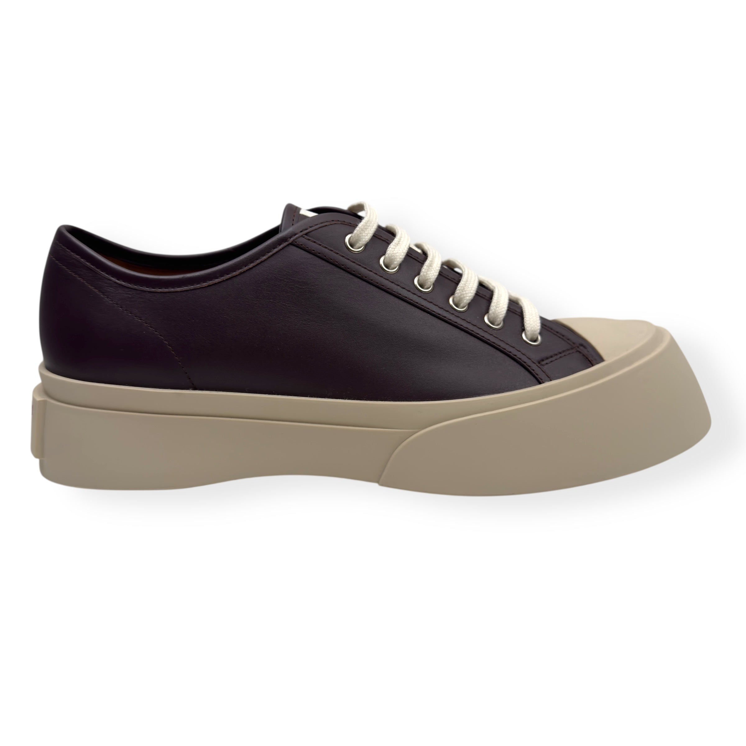 MARNI PABLO CALF LEATHER SNEAKER BROWN 45 / UK11