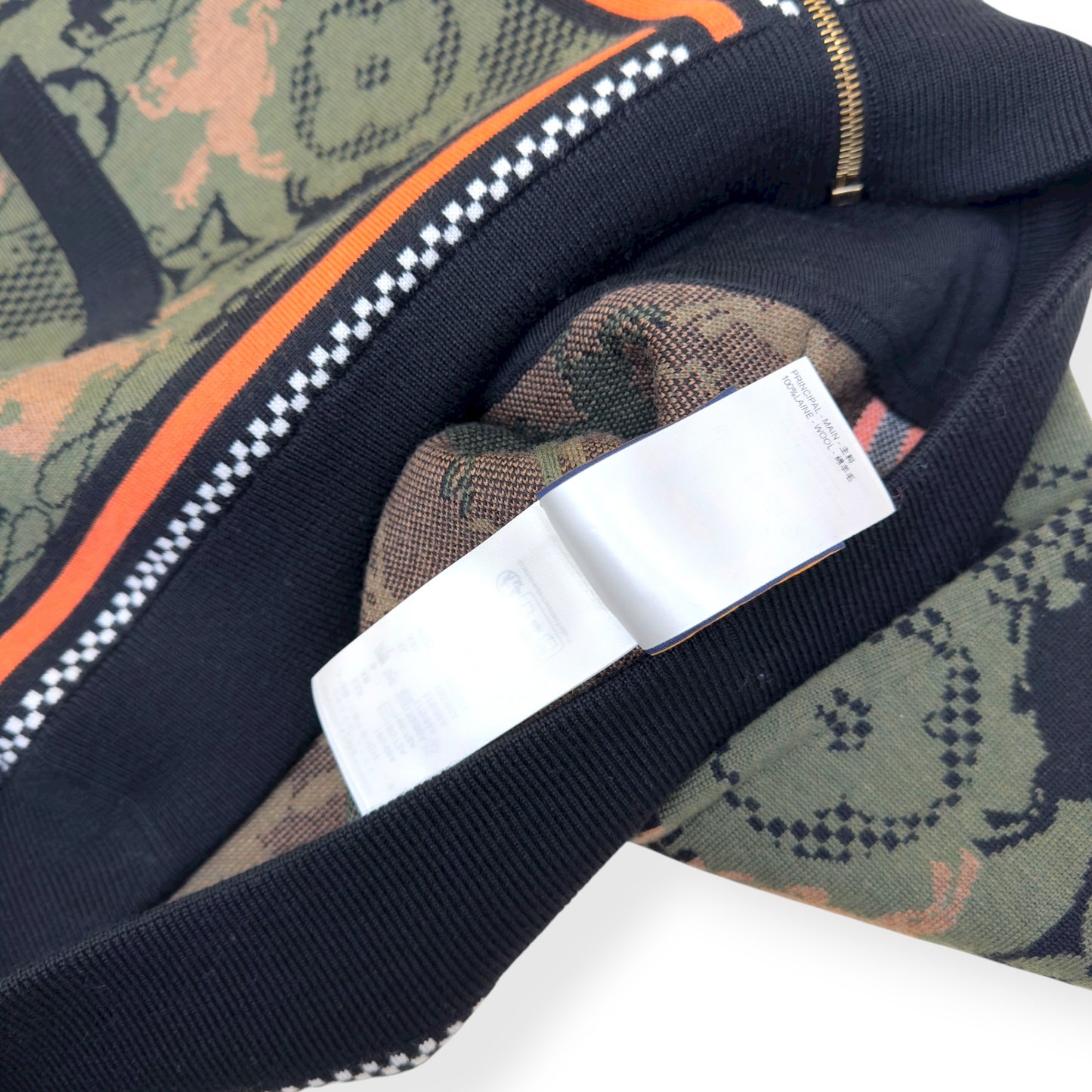 LOUIS VUITTON WOOL BOMBER BLOUSON LUXURY GREEN XXL