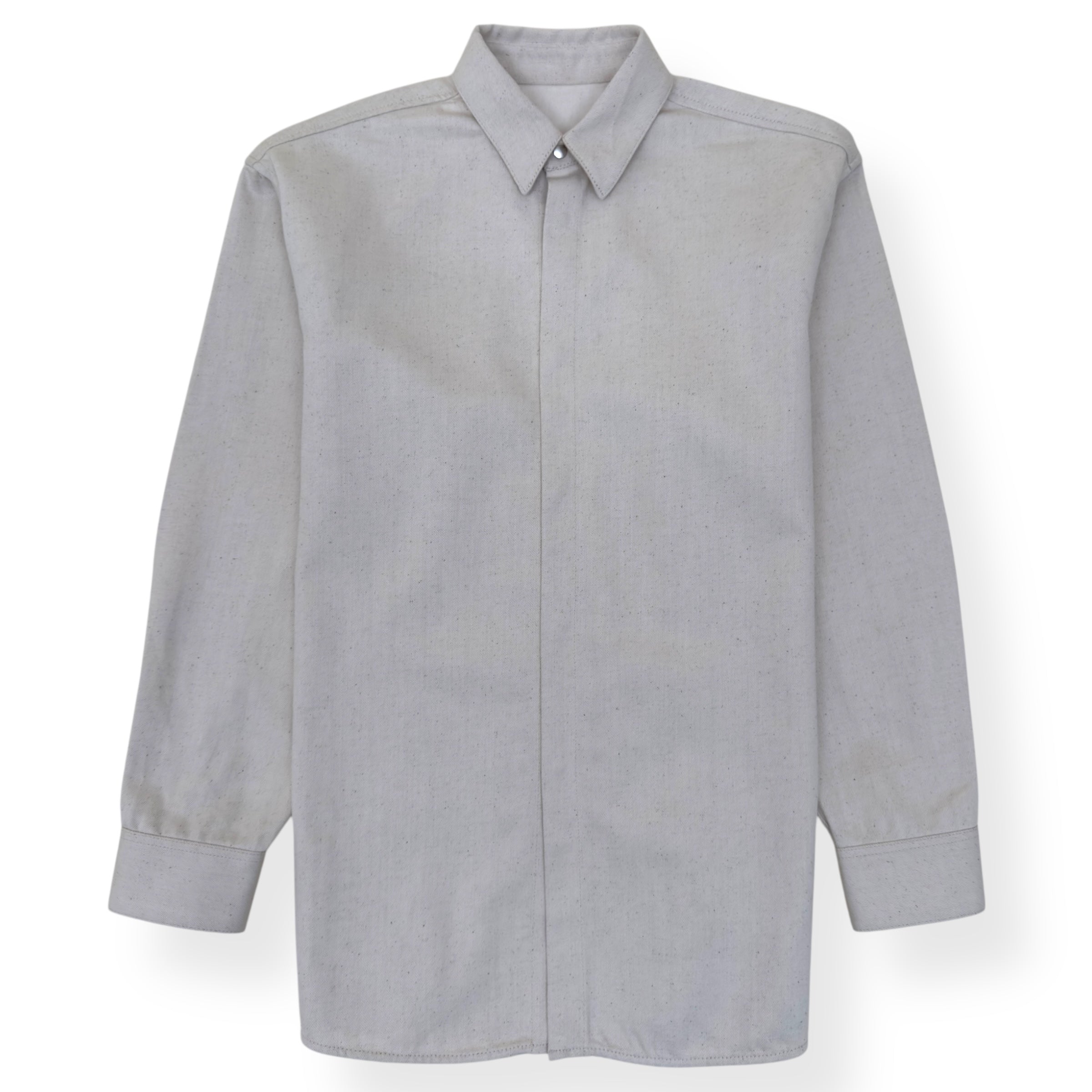 JIL SANDER LOGO-PATCH DENIM SHIRT NATURAL L