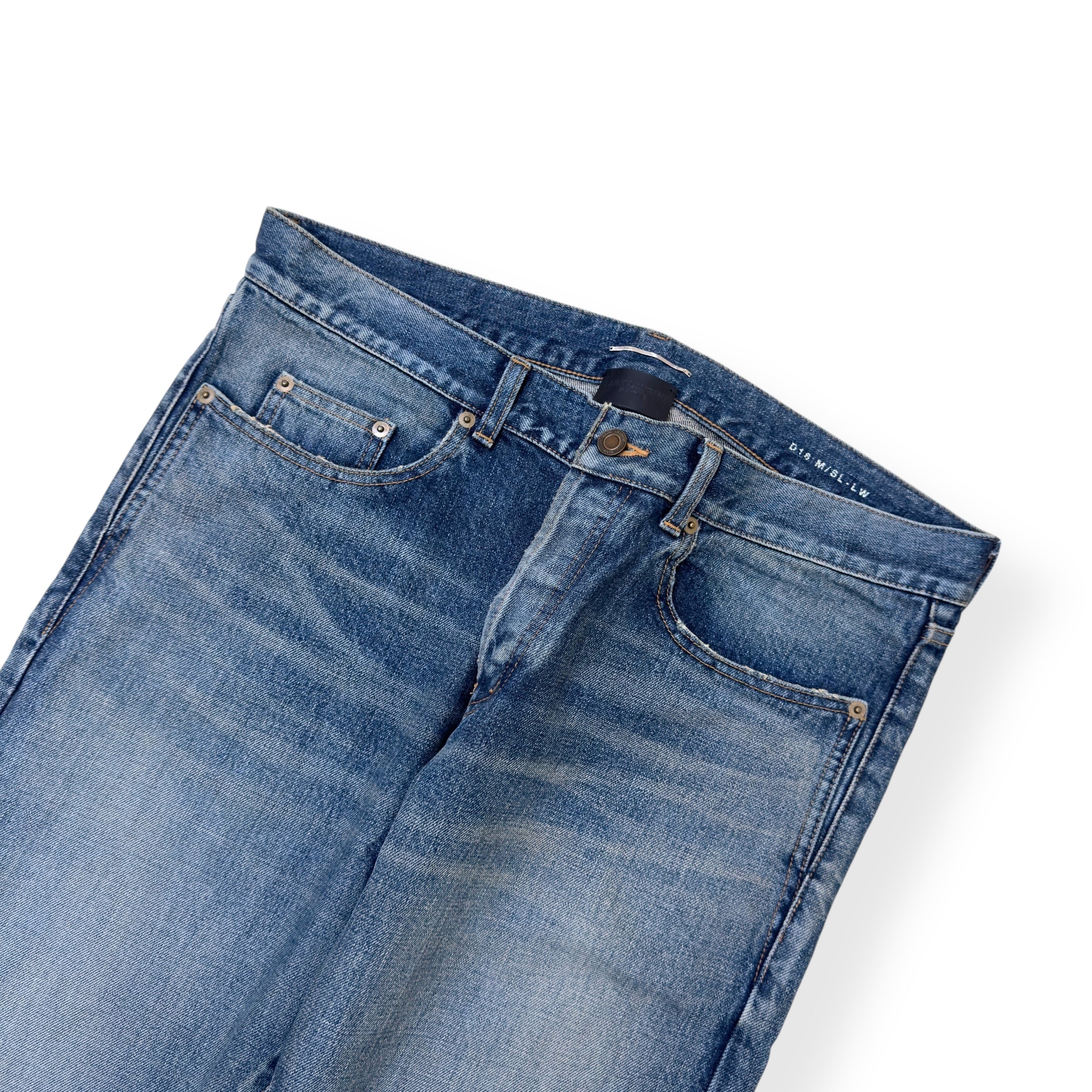 SAINT LAURENT SLIM-FIT DENIM JEANS BLUE W34”