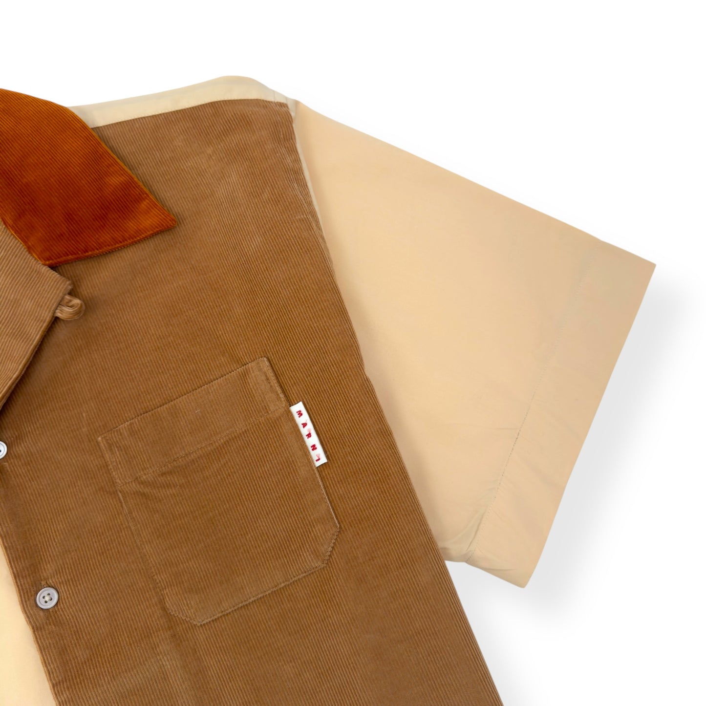 MARNI SHORT SLEEVE COTTON SHIRT SAND 48 / M