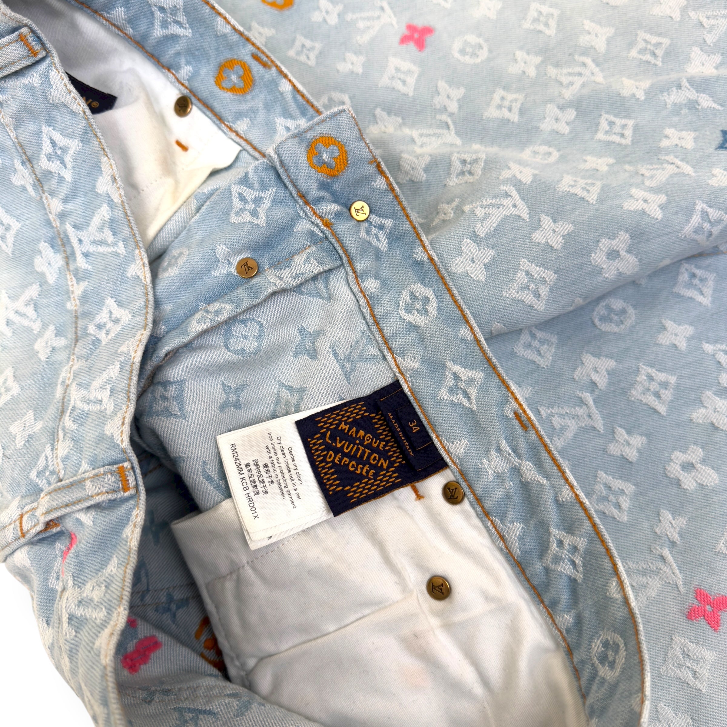 LOUIS VUITTON X TYLER THE CREATOR DENIM JEANS INDIGO W34”