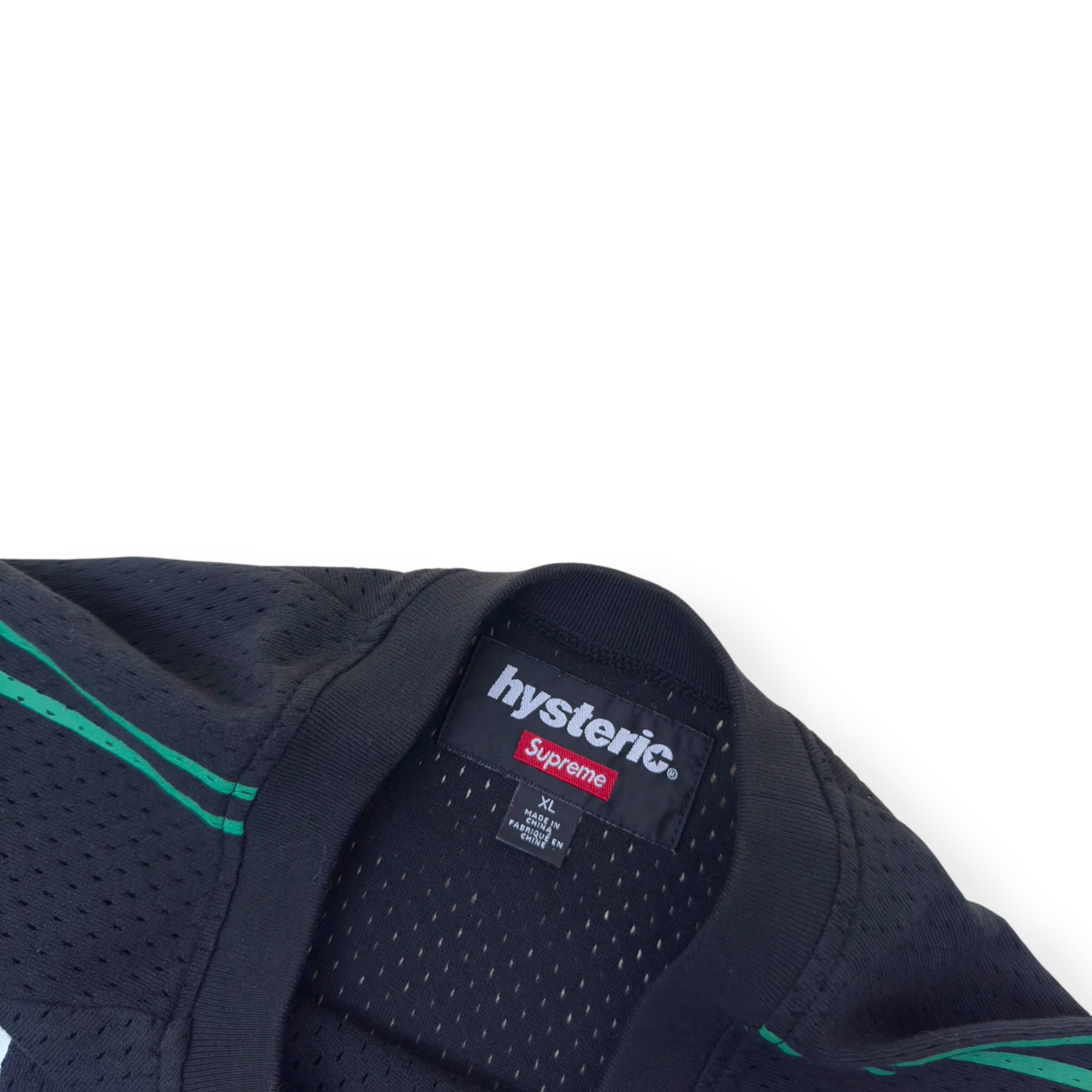 SUPREME X HYSTERIC GLAMOUR LONG-SLEEVE MESH JERSEY BLACK / GREEN XL