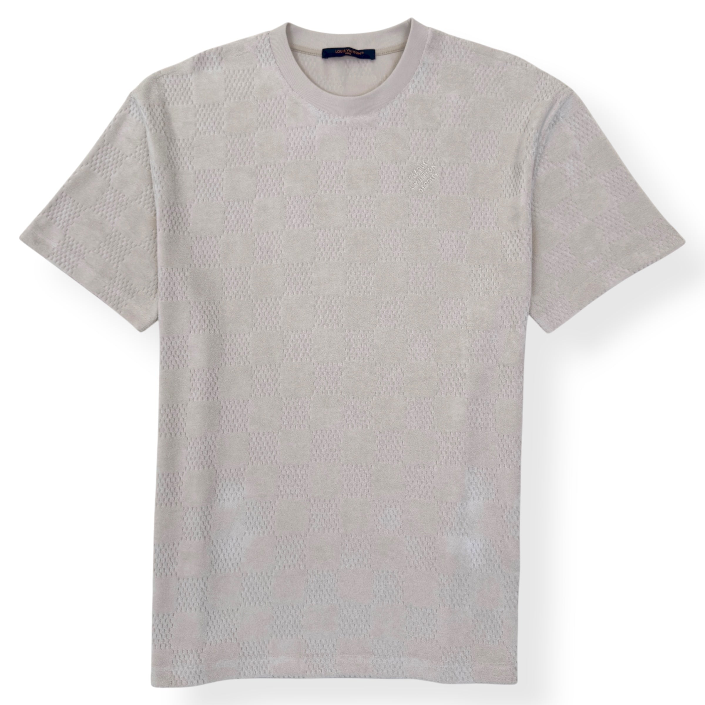 LOUIS VUITTON DAMIER FRENCH TERRY T-SHIRT LUXURY BEIGE XL