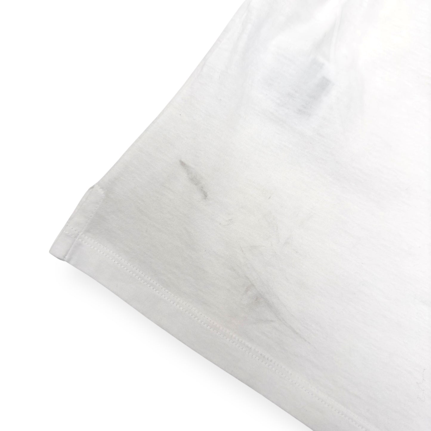 PRADA LOGO EMBOSSED COTTON T-SHIRT WHITE M