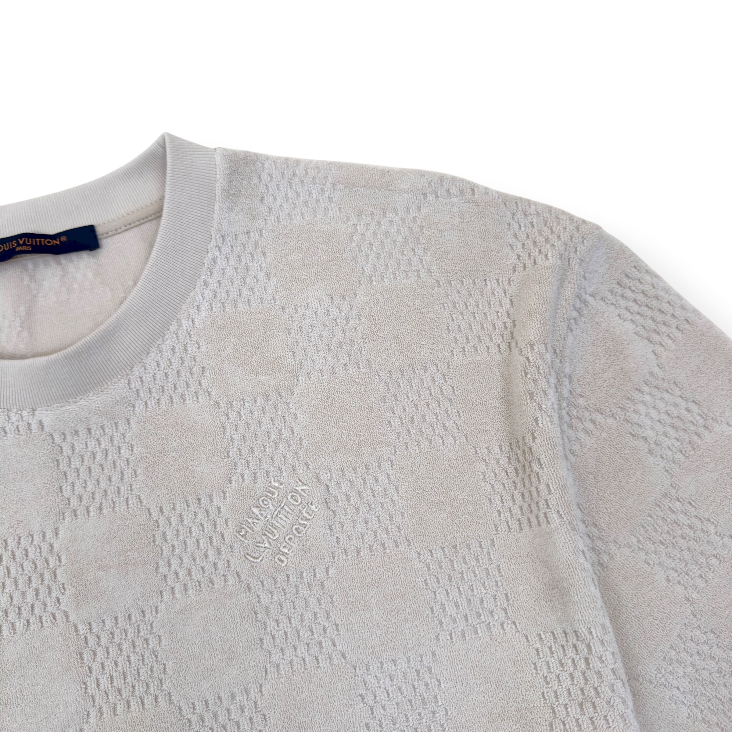 LOUIS VUITTON DAMIER FRENCH TERRY T-SHIRT LUXURY BEIGE XL