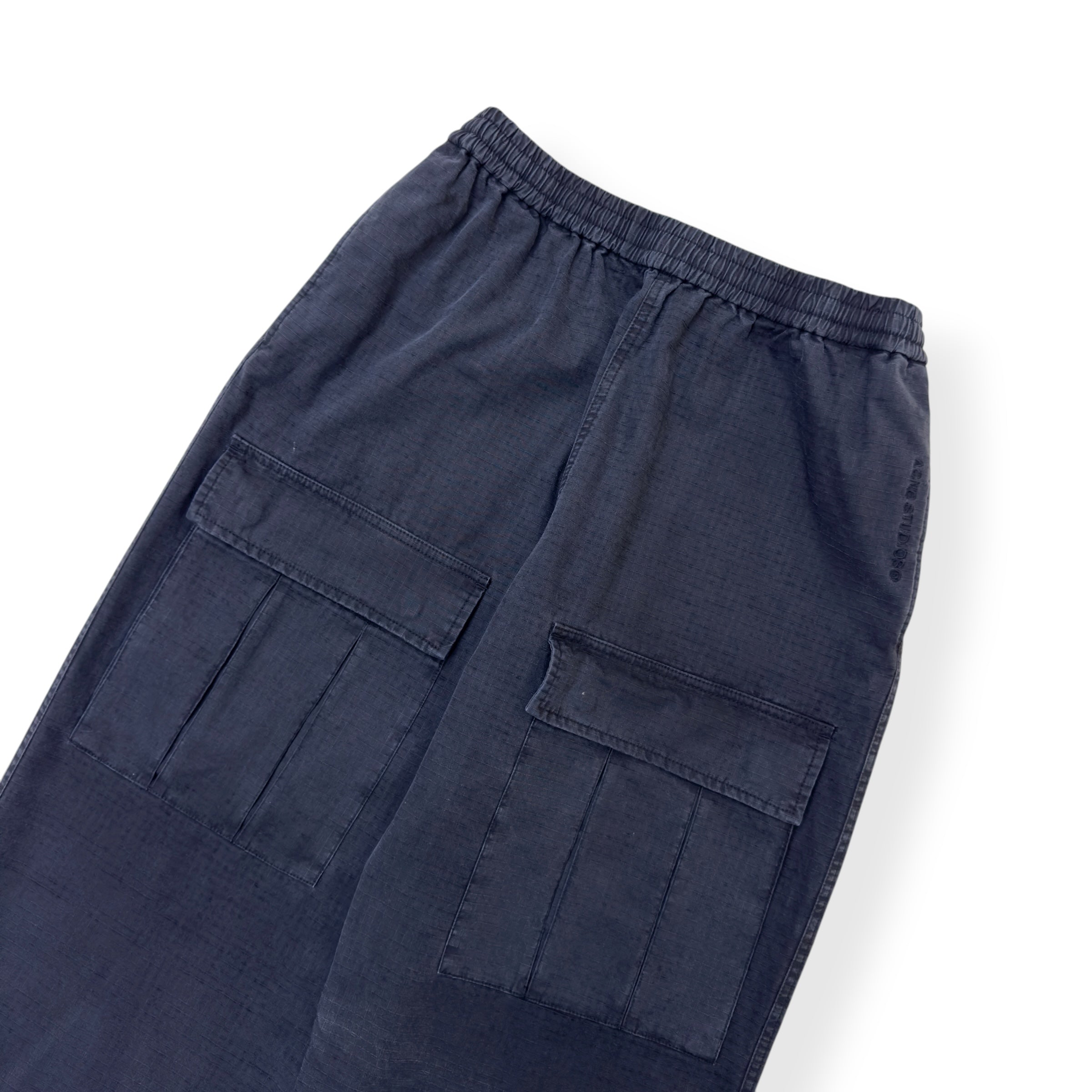 ACNE STUDIOS STRAIGHT LEG CARGO TROUSERS GREY 50 / L