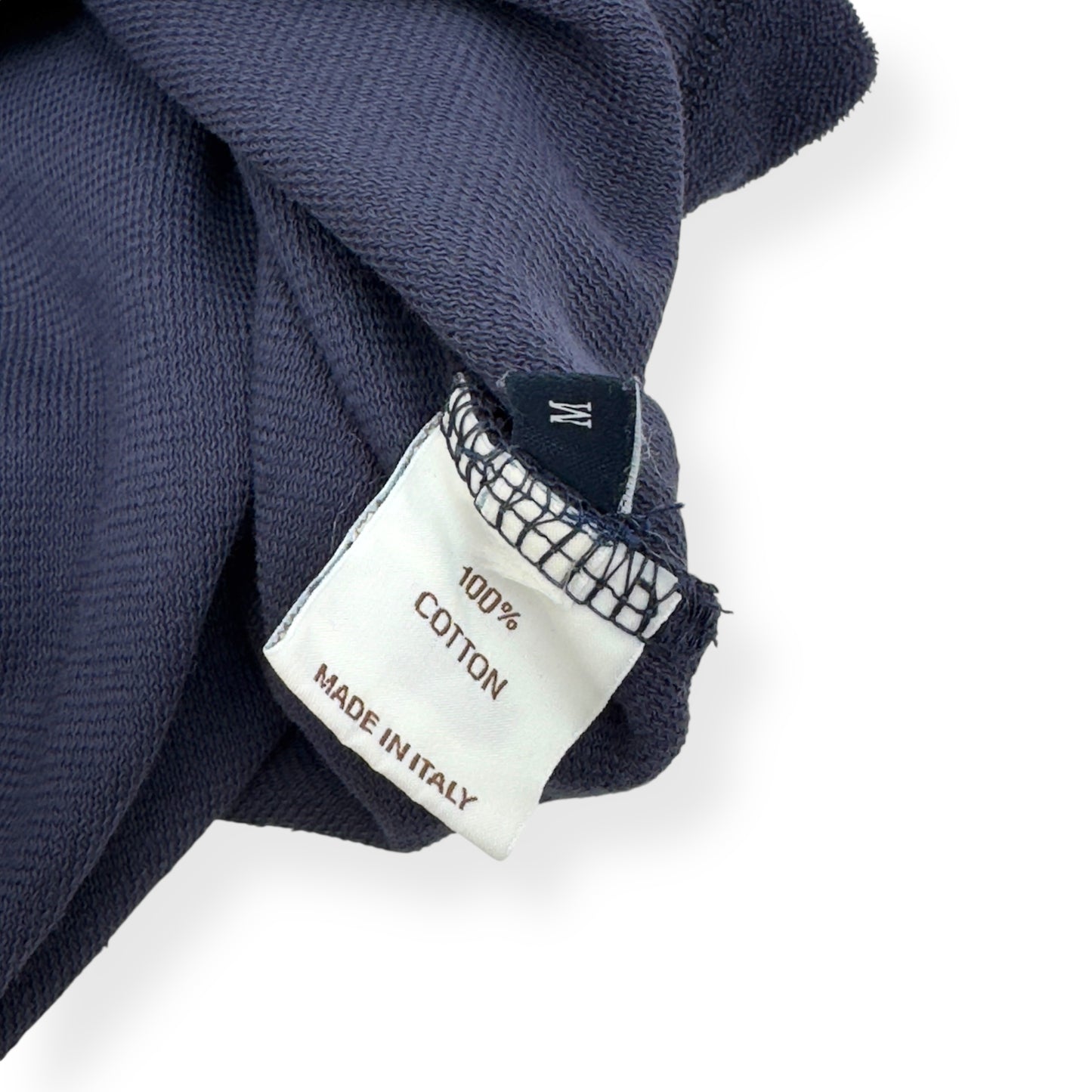 THOM SWEENEY TERRY COTTON POLO SHIRT NAVY M