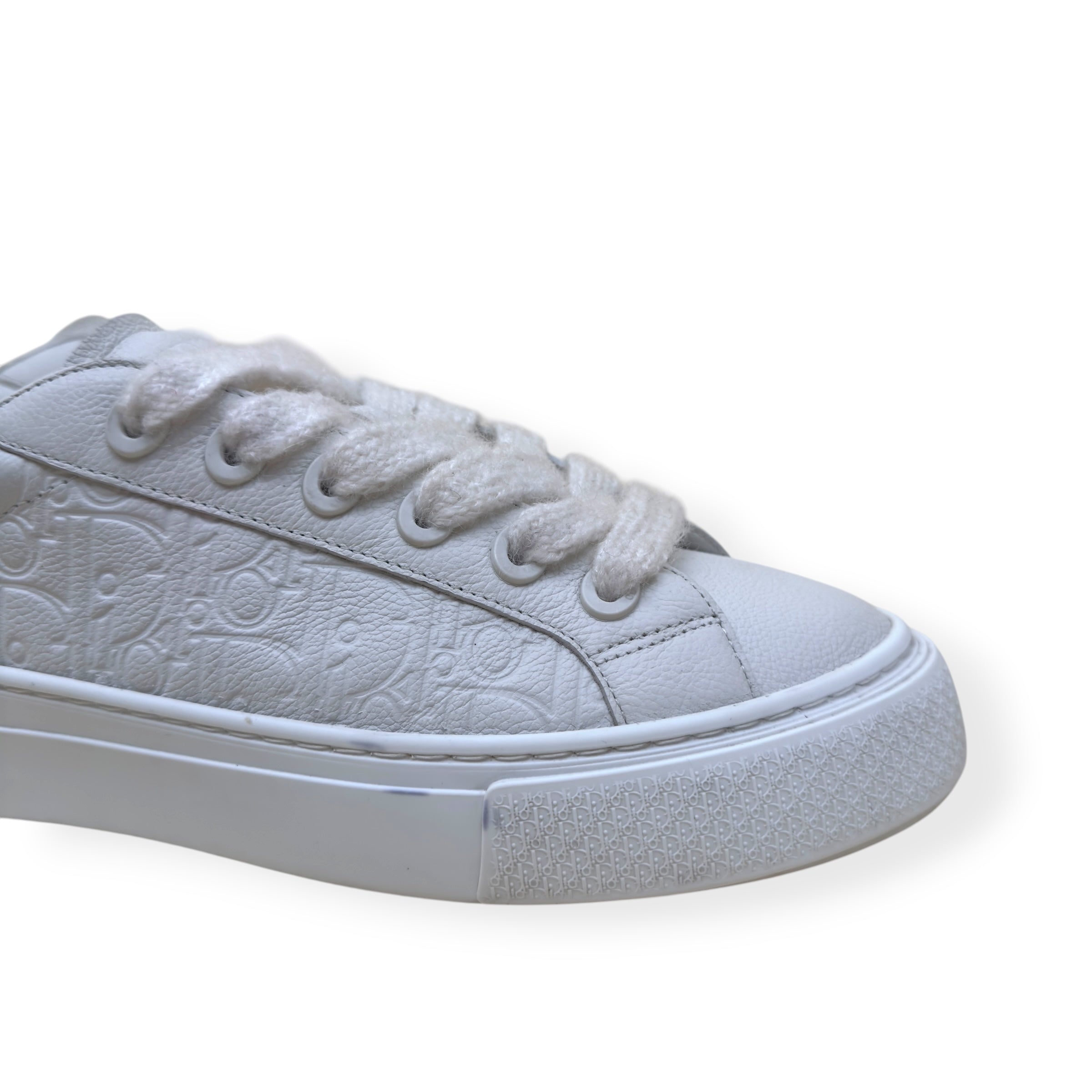 DIOR OBLIQUE EMBOSSED LEATHER SNEAKER WHITE 46 / UK12