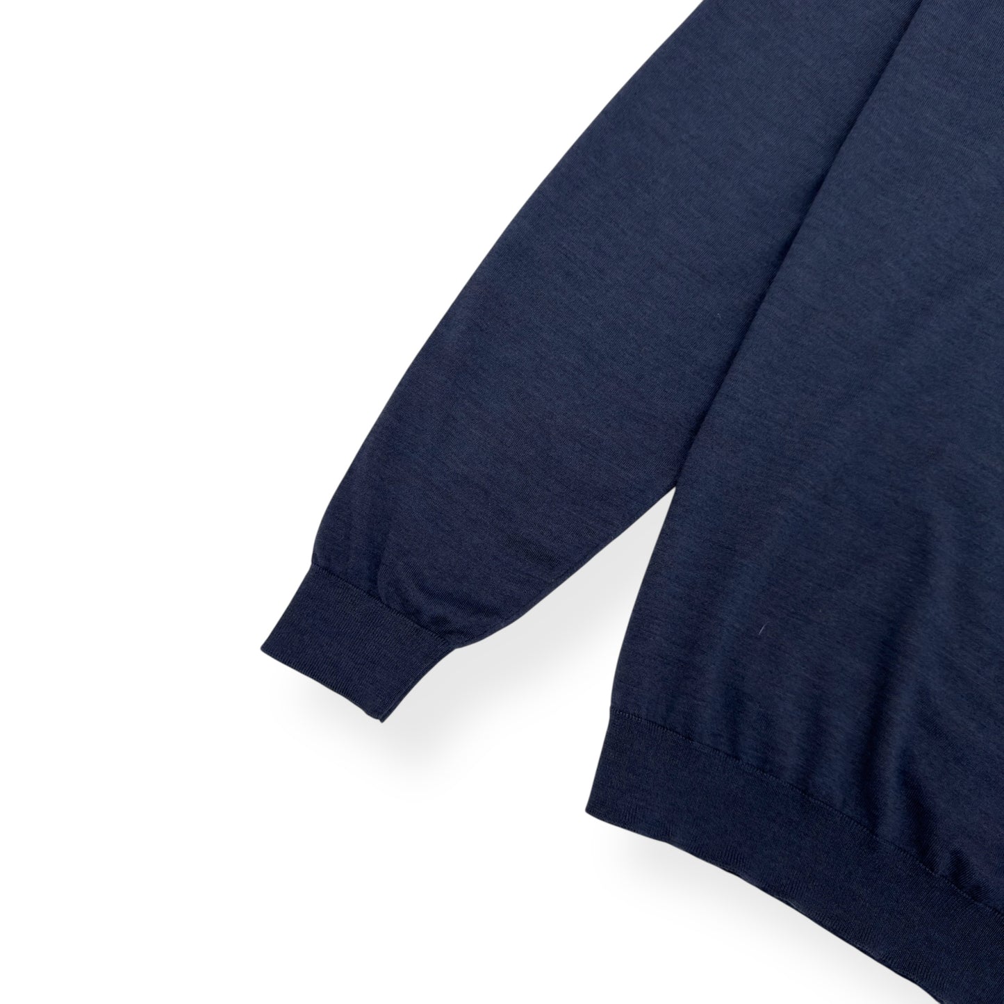 THOM SWEENEY MERINO WOOL BUTTONED POLO SHIRT BLUE L