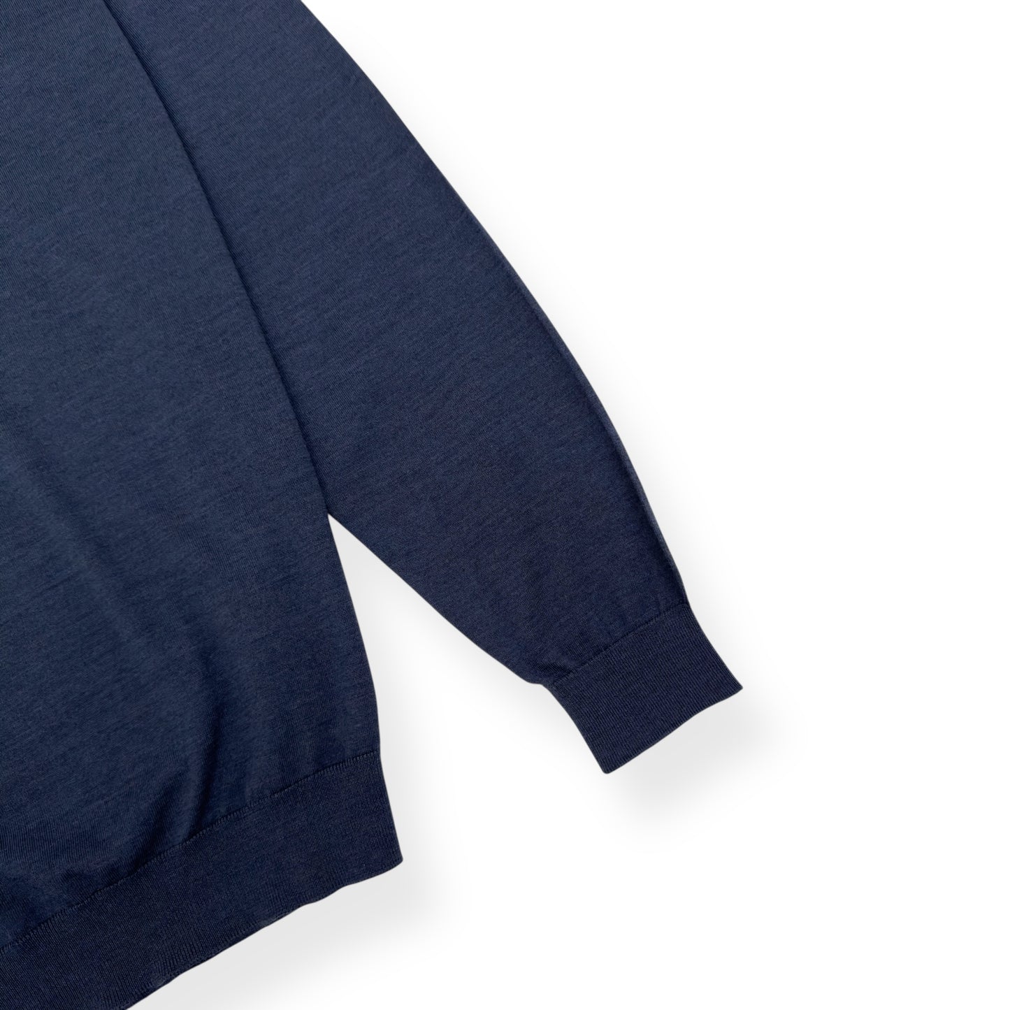 THOM SWEENEY MERINO WOOL BUTTONED POLO SHIRT BLUE L
