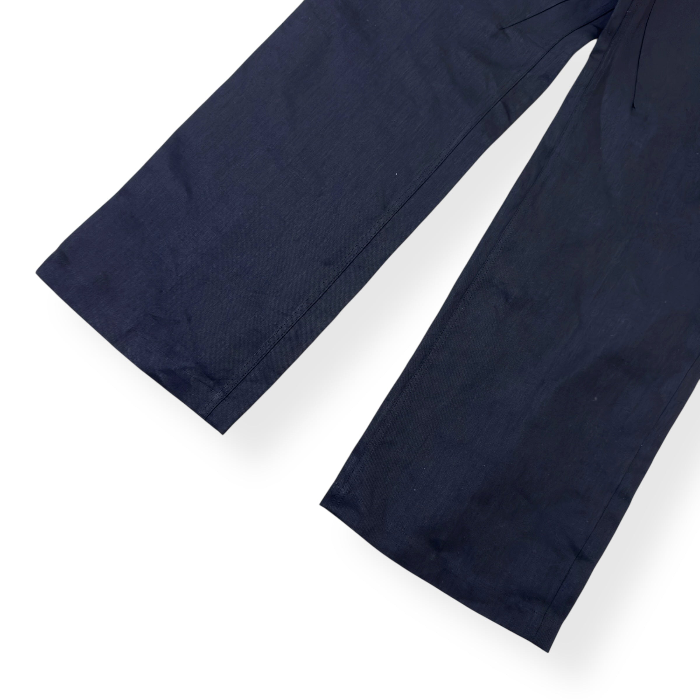 RICK OWENS SS25 HOLLYWOOD GETH LINEN TROUSERS BLACK W36”