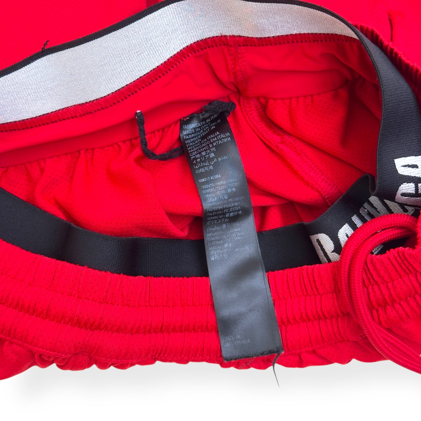 BALENCIAGA TECHNICAL-MESH JERSEY SWIM SHORTS RED / BLACK M