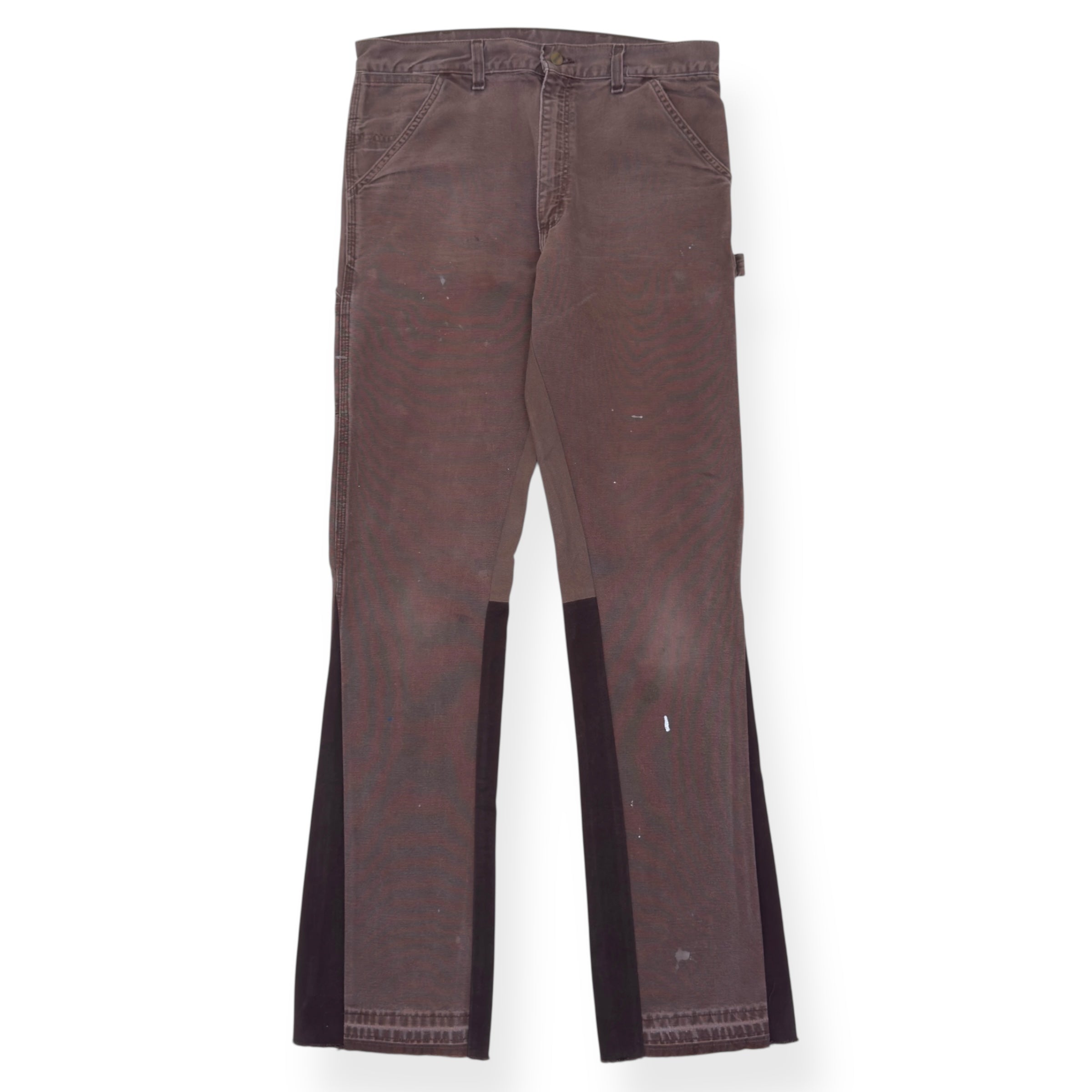 JEANIUS BAR ATELIER PAINT SPLATTER CARGO TROUSERS BROWN W34”