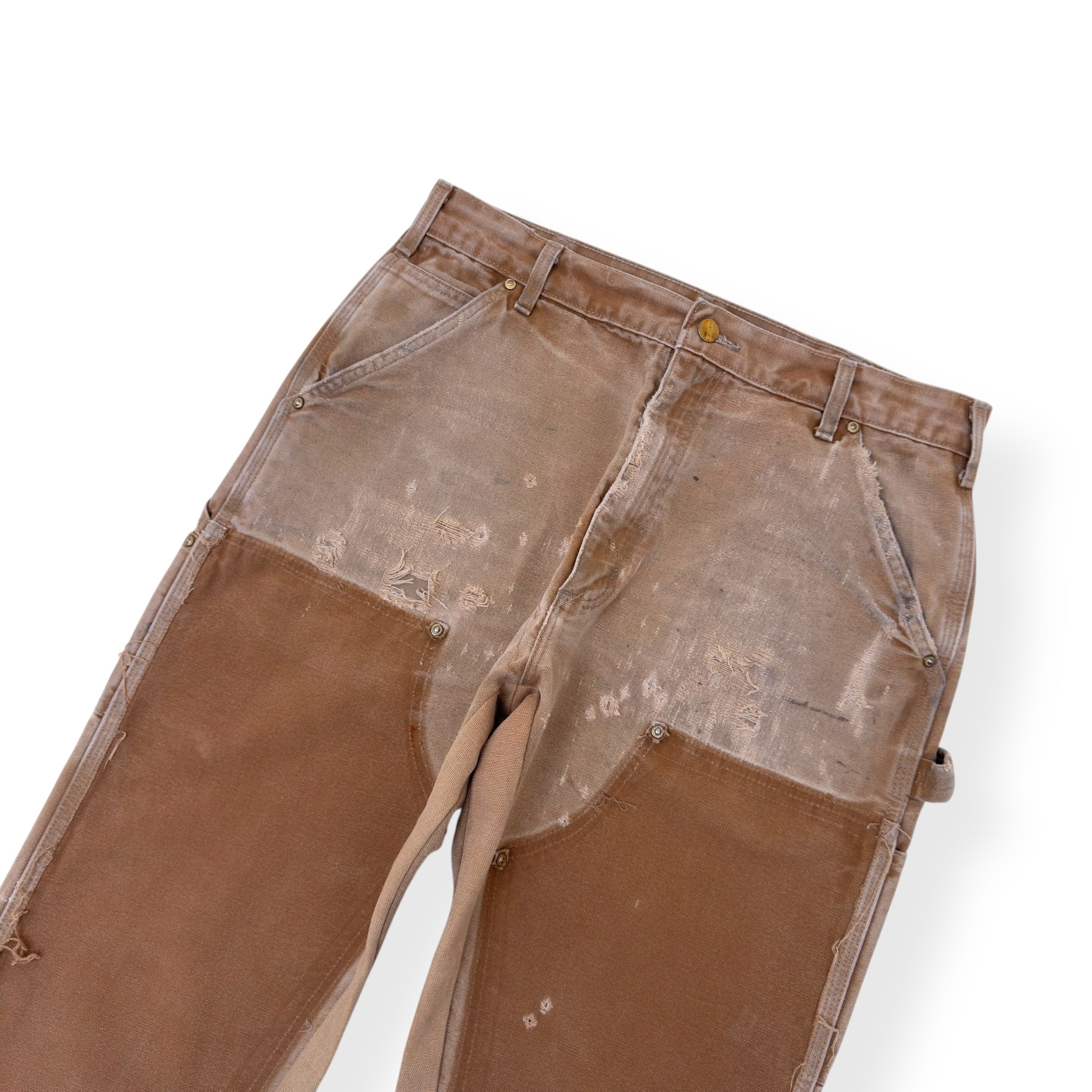 JEANIUS BAR ATELIER PAINT SPLATTER CARGO TROUSERS BEIGE W32”