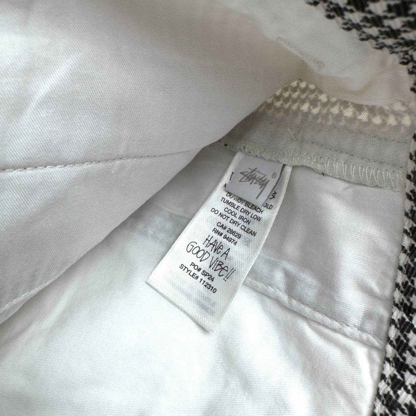 STÜSSY WORKGEAR SHORTS ‘HOUNDSTOOTH’ W32”