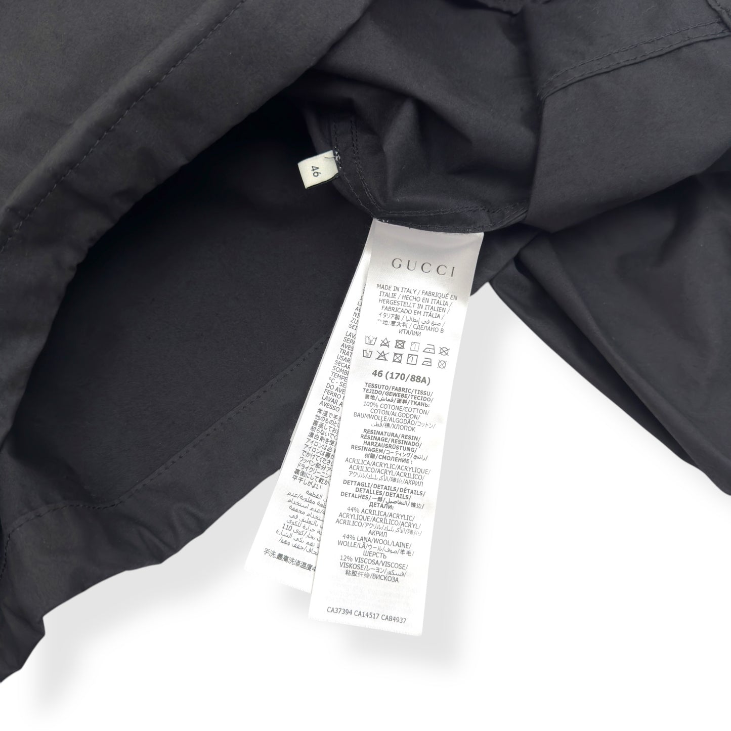 GUCCI OVERSIZED COATED WINDBREAKER JACKET BLACK / RED / GREEN S