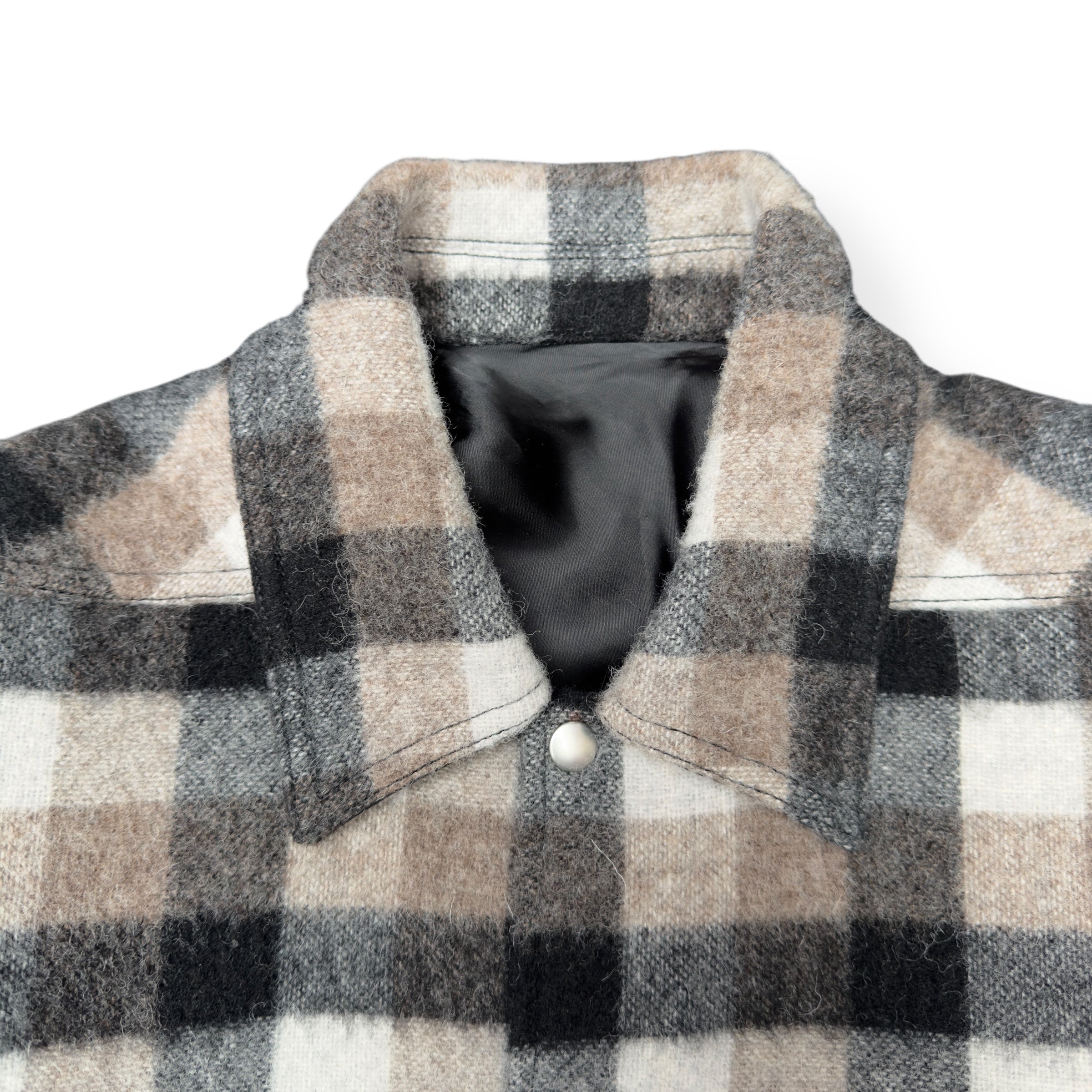 RICK OWENS AW19 ‘LARRY’ WOOL CHECKED JACKET BROWN 50 / M